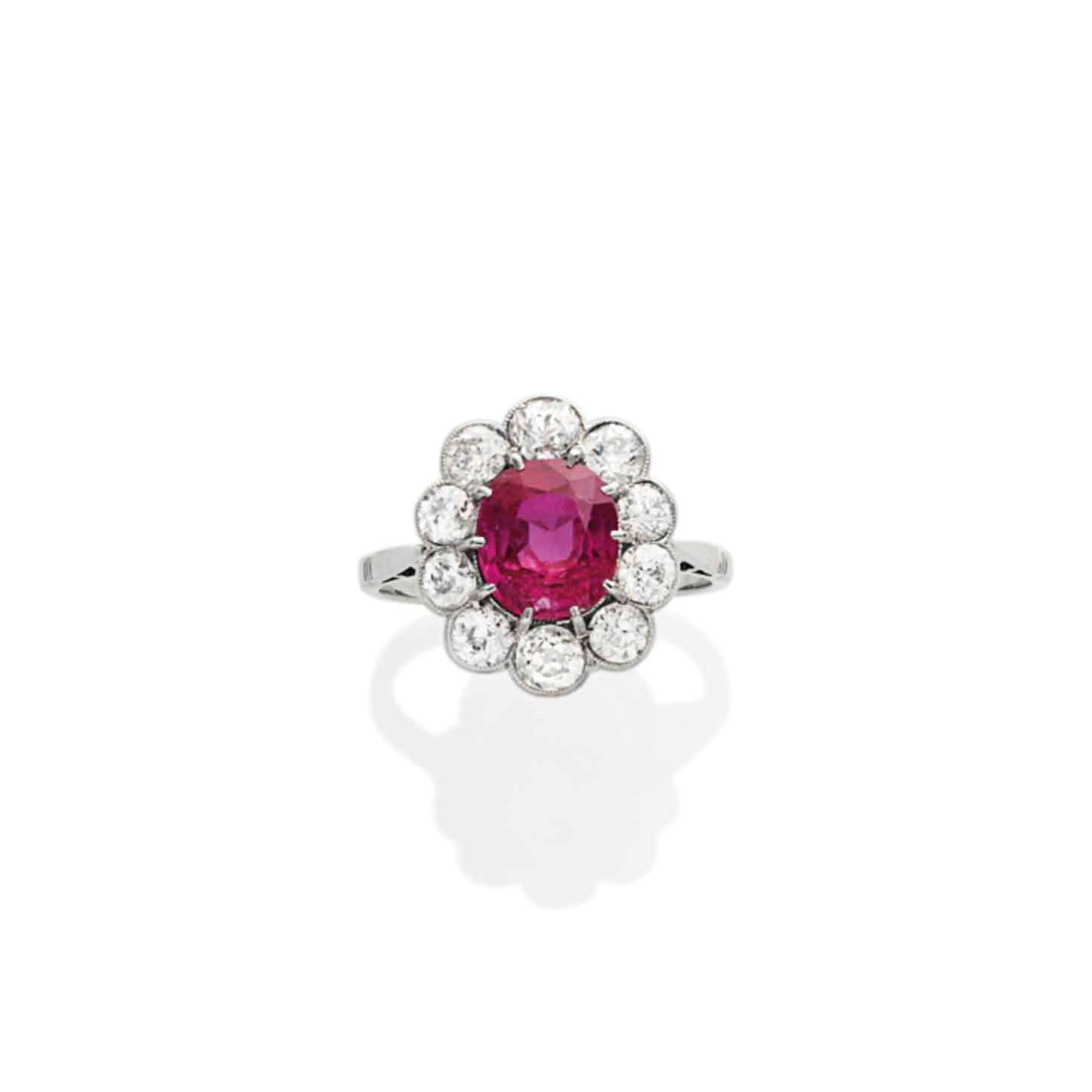 BAGUE RUBIS ET DIAMANTS