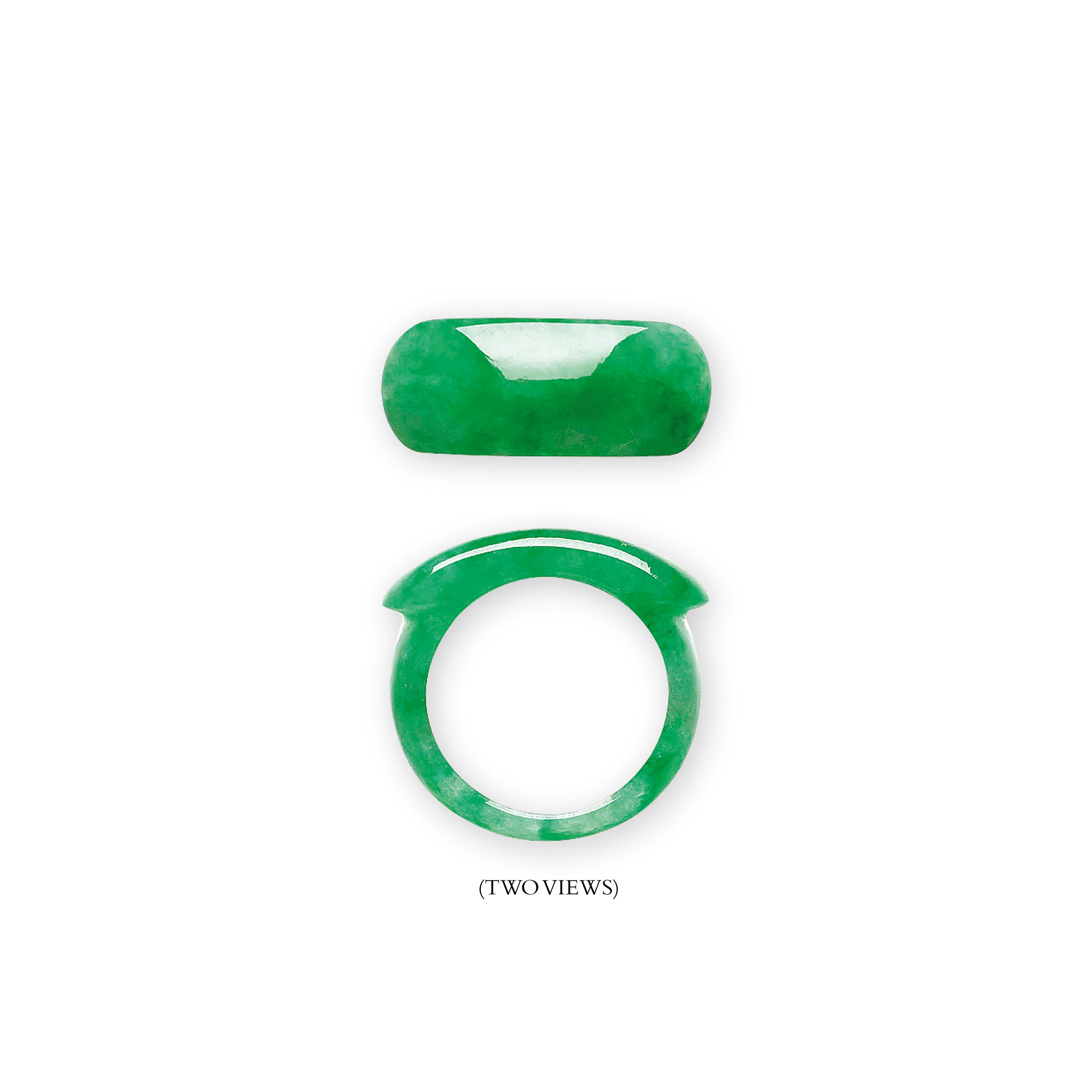 A JADEITE SADDLE RING