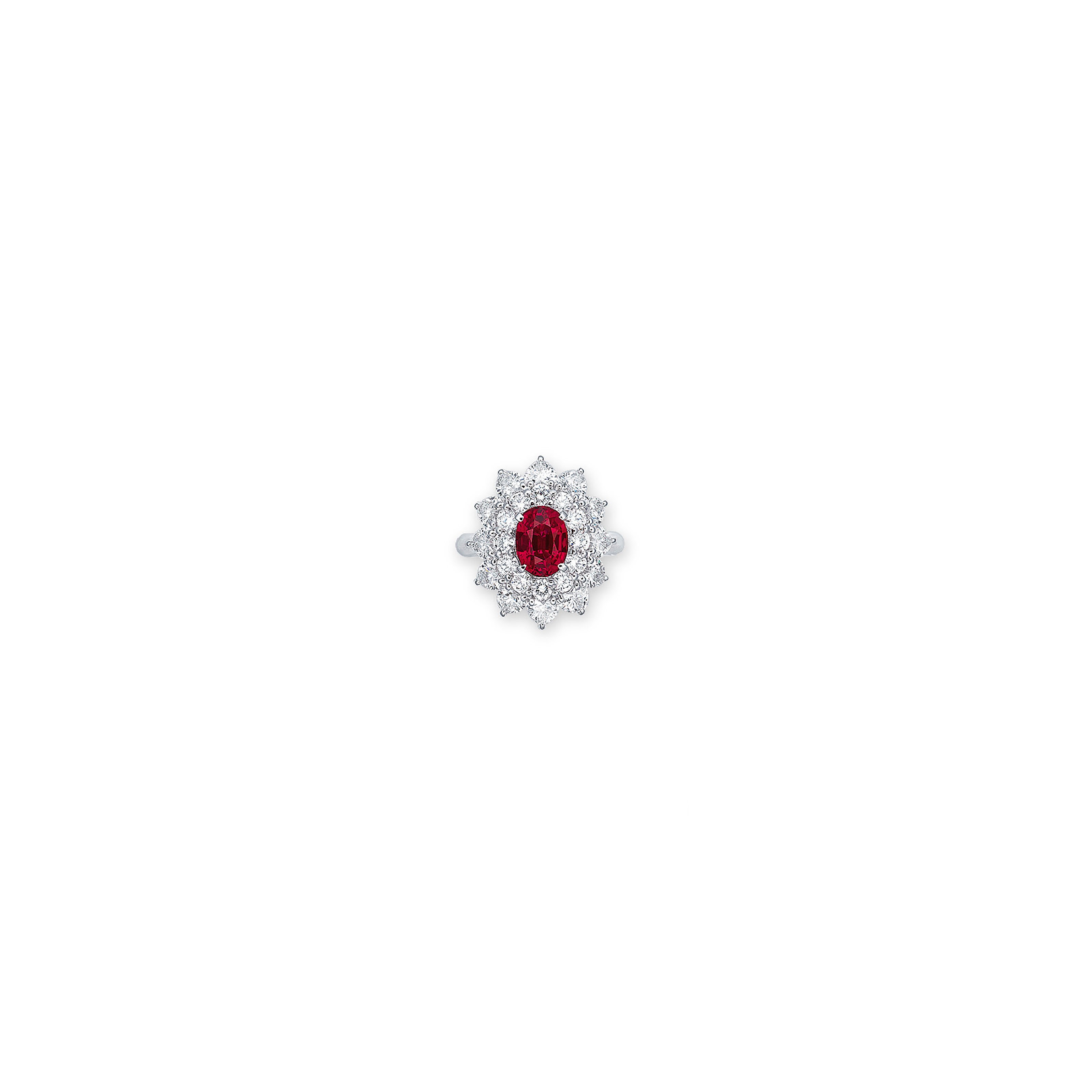 A RUBY AND DIAMOND RING