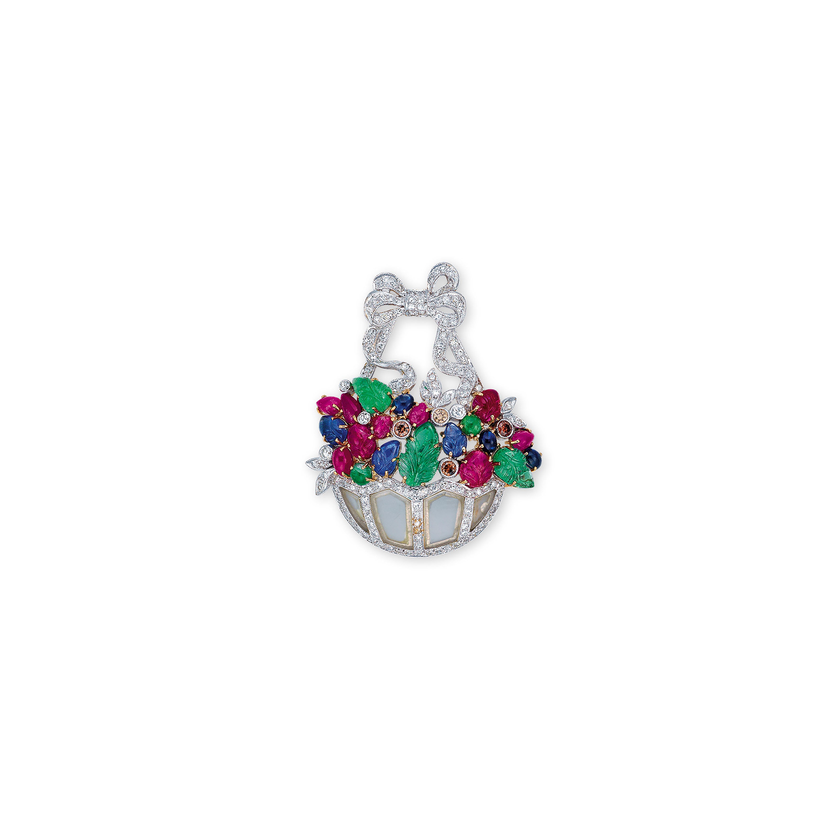 A MULTI-GEM PENDANT/BROOCH