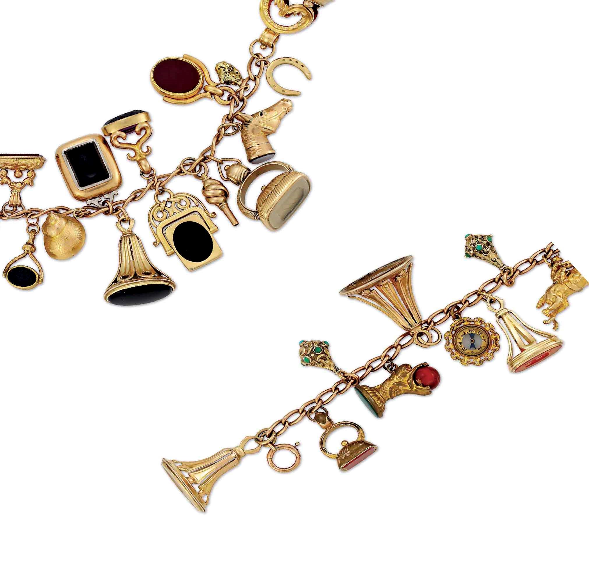 TWO CHARM BRACELETS