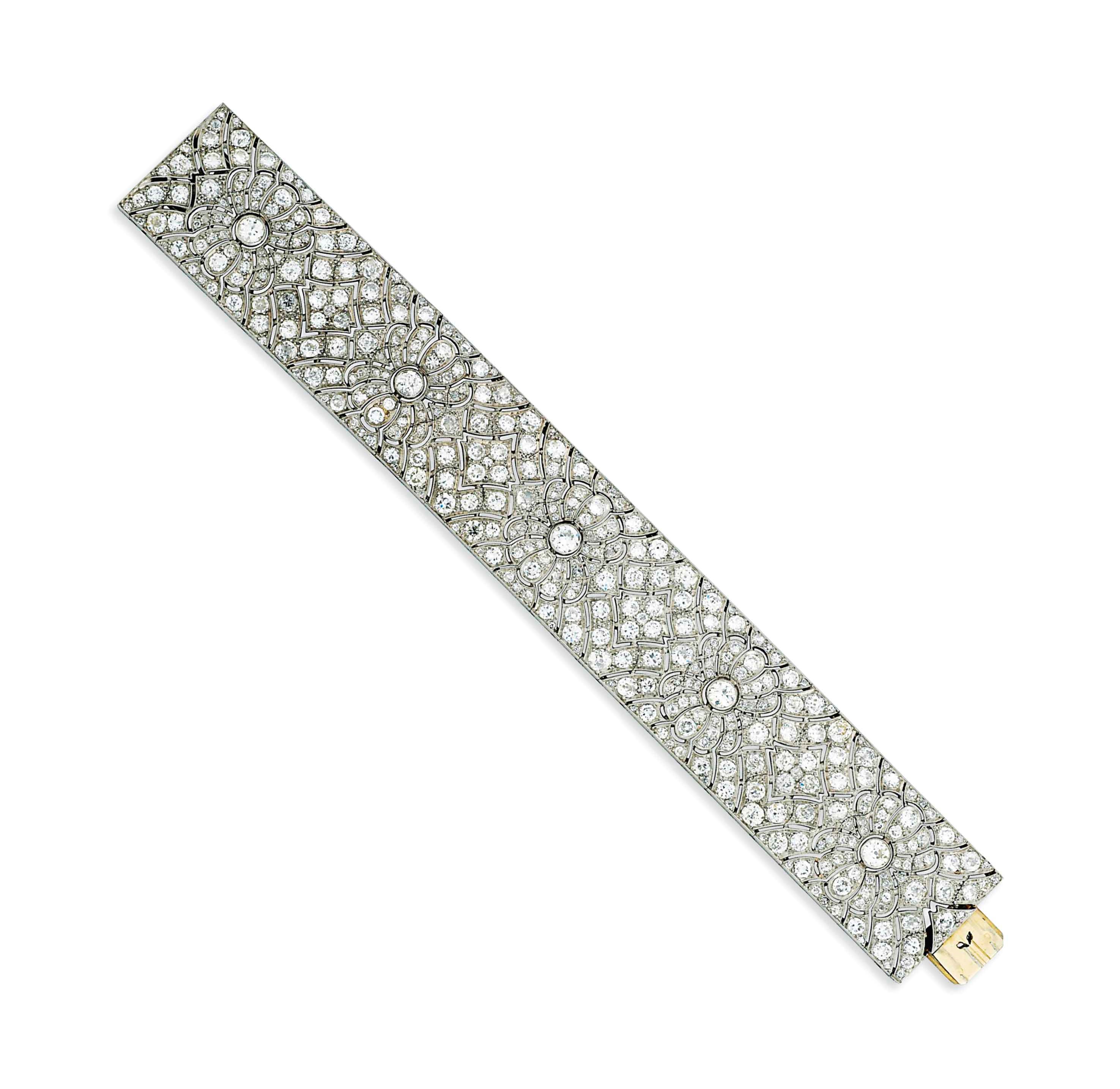 A BROAD DIAMOND BRACELET