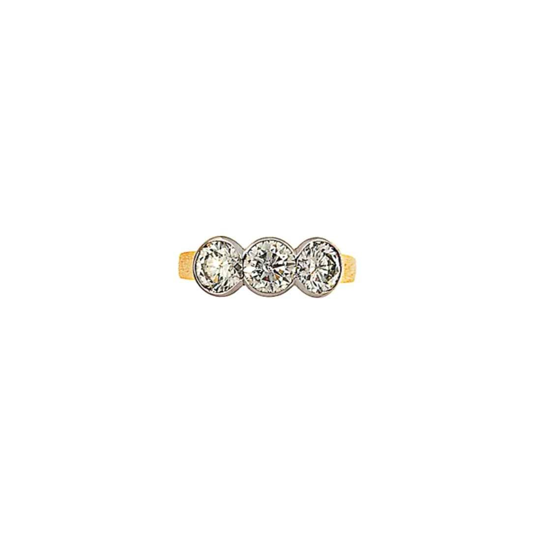 A diamond three-stone ring
