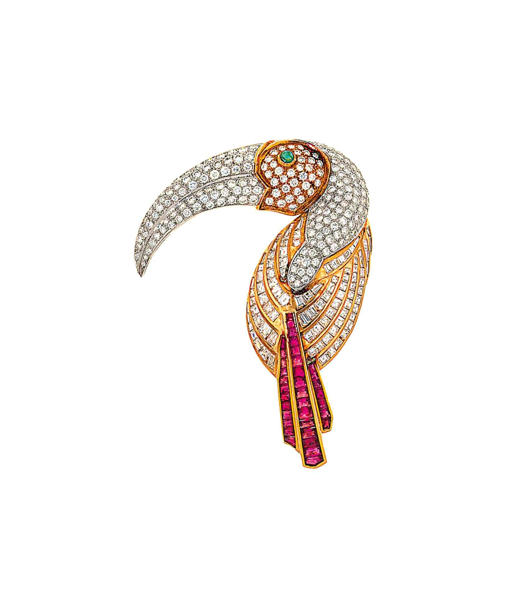 A gem-set novelty brooch