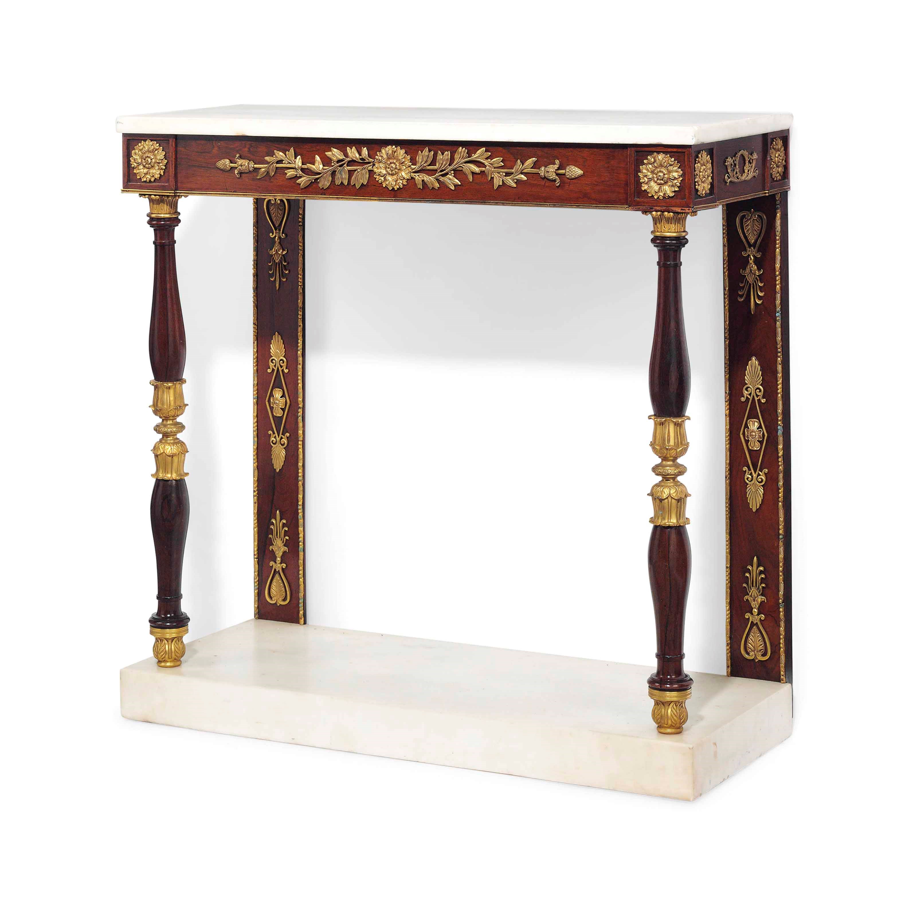 A REGENCY ORMOLU-MOUNTED ROSEWOOD SIDE TABLE