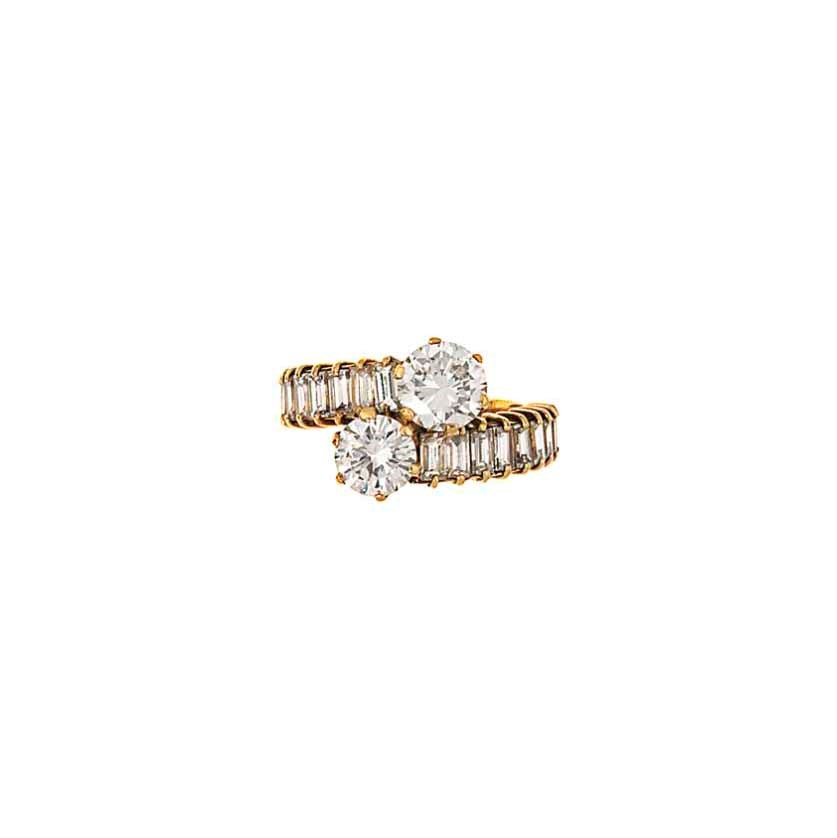 A diamond two-stone ring