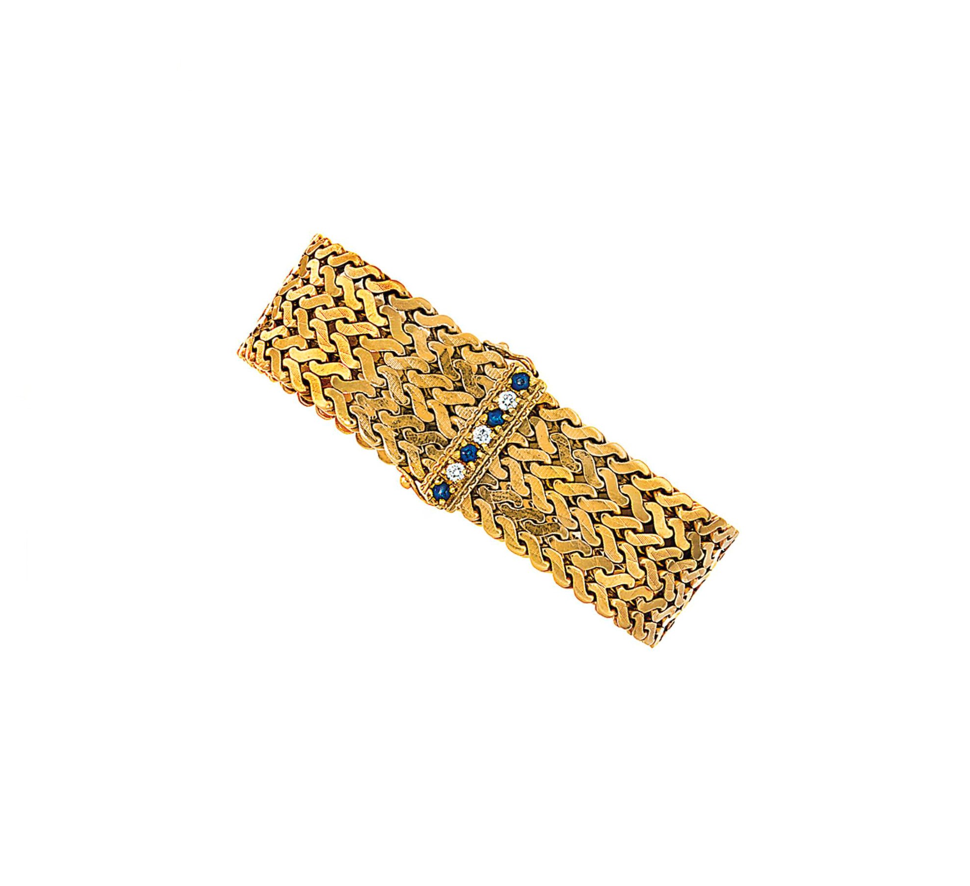 A sapphire and diamond-set bracelet, by Cartier