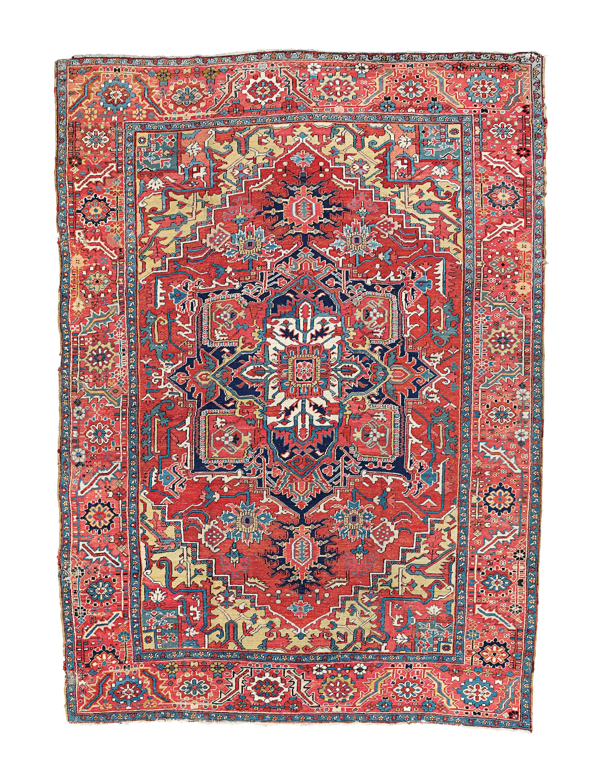 An antique Heriz carpet
