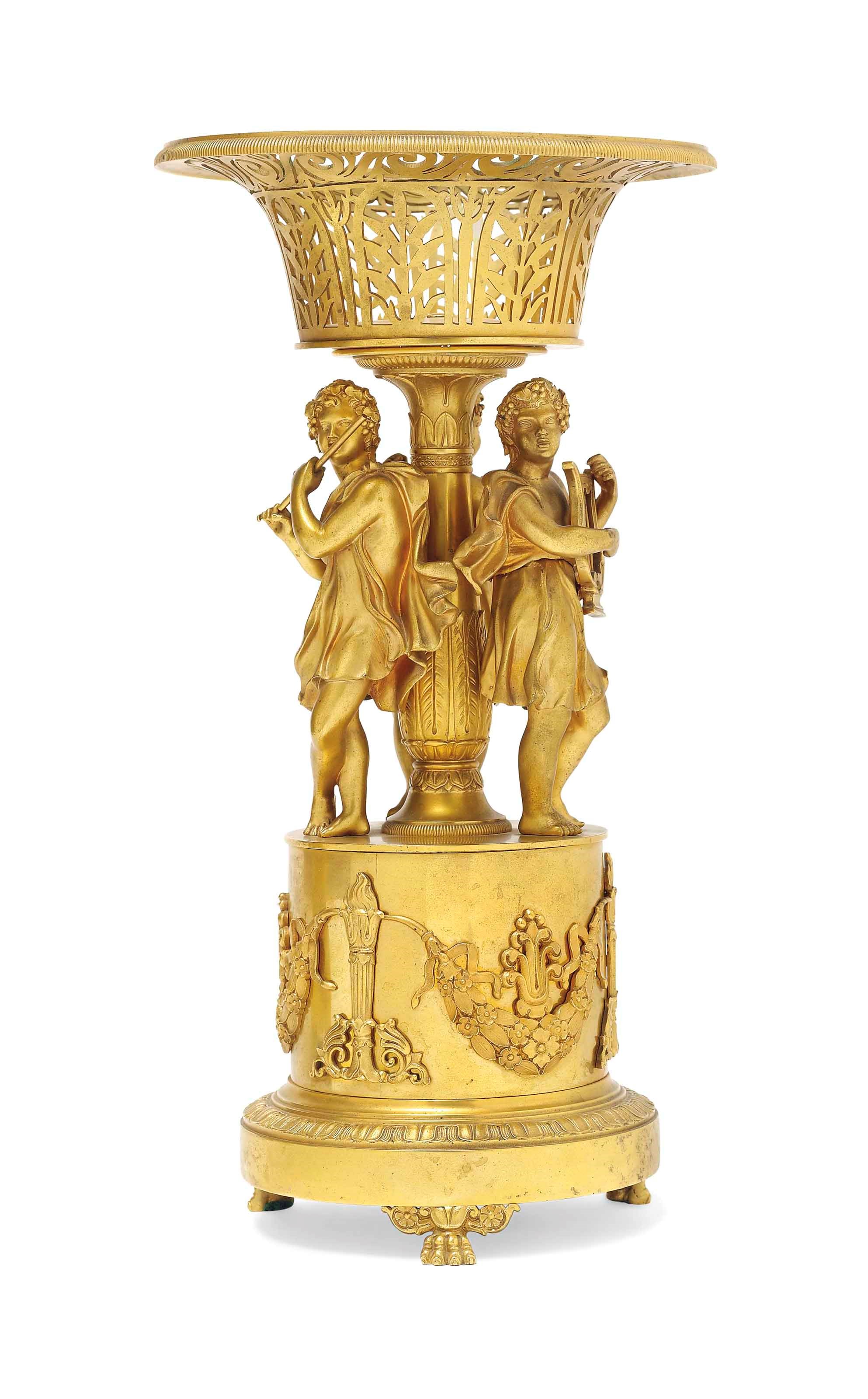 A LATE EMPIRE ORMOLU CENTREPIECE
