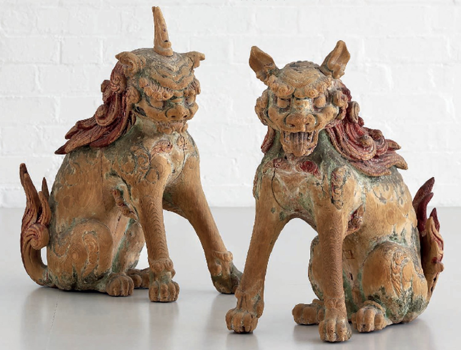 A Pair of Komainu [Shinto Lion-dogs]