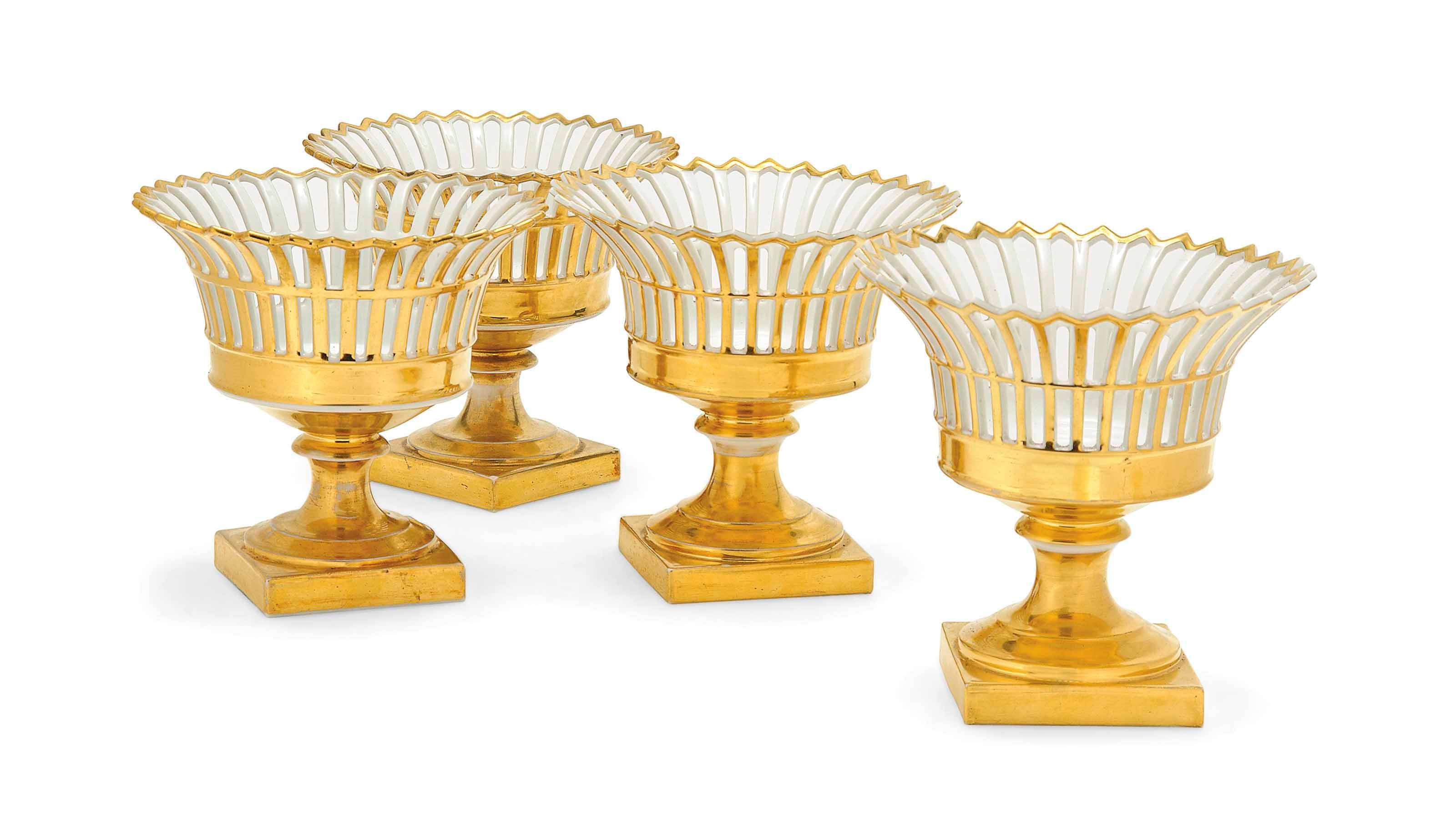 TWO PAIRS OF PARIS POT-POURRI BASKETS