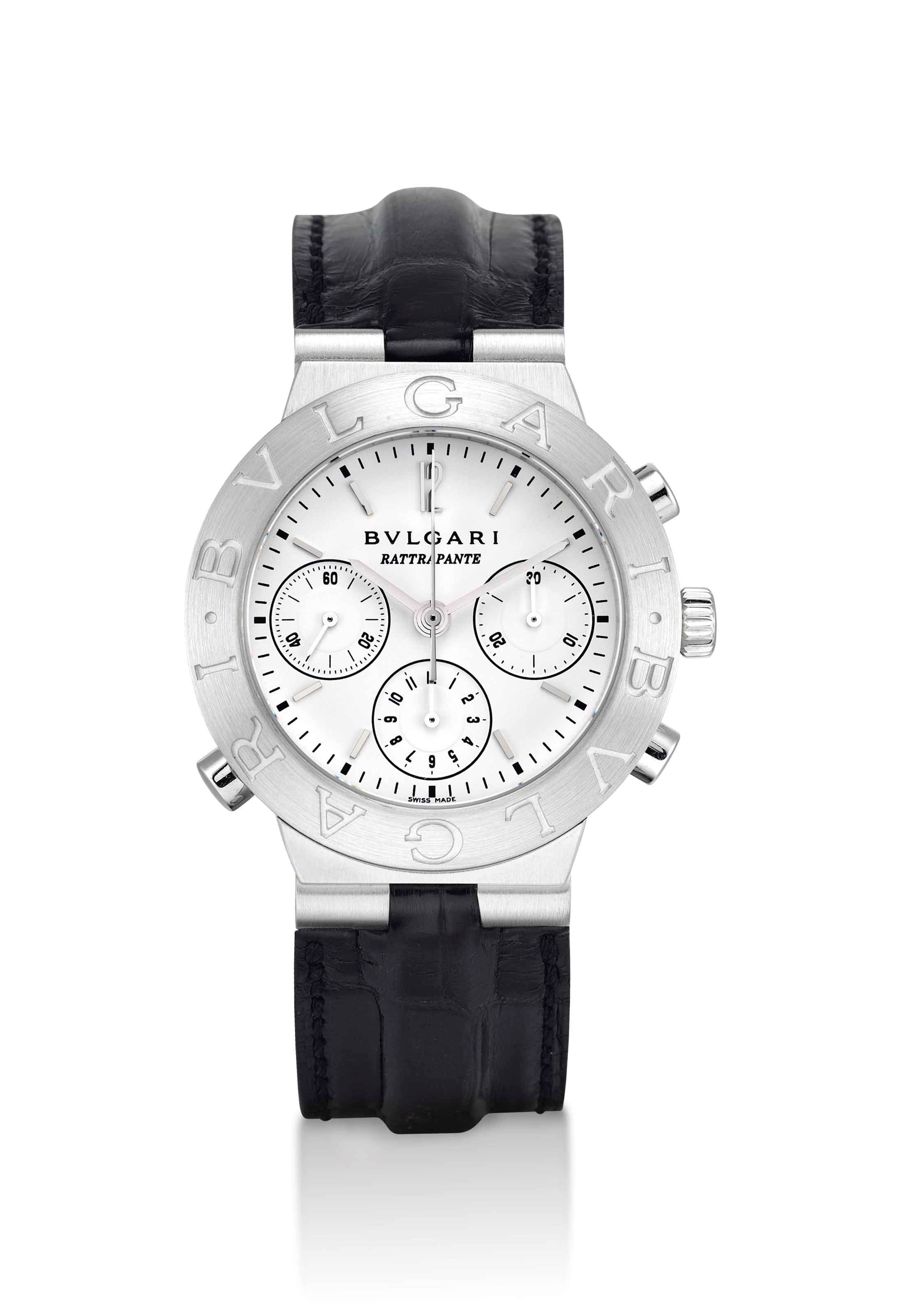 BULGARI. A PLATINUM AUTOMATIC SPLIT SECONDS CHRONOGRAPH WRISTWATCH