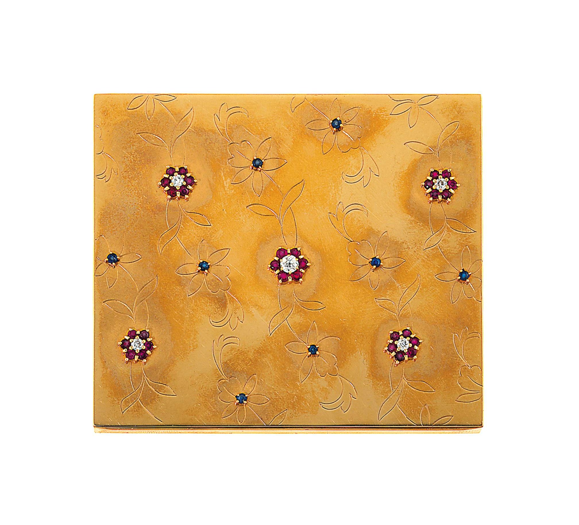 A gem-set cigarette case