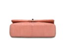 A PALE PINK PYTHON CLASSIC MEDIUM DOUBLE FLAP BAG WITH SILVER HARDWARE