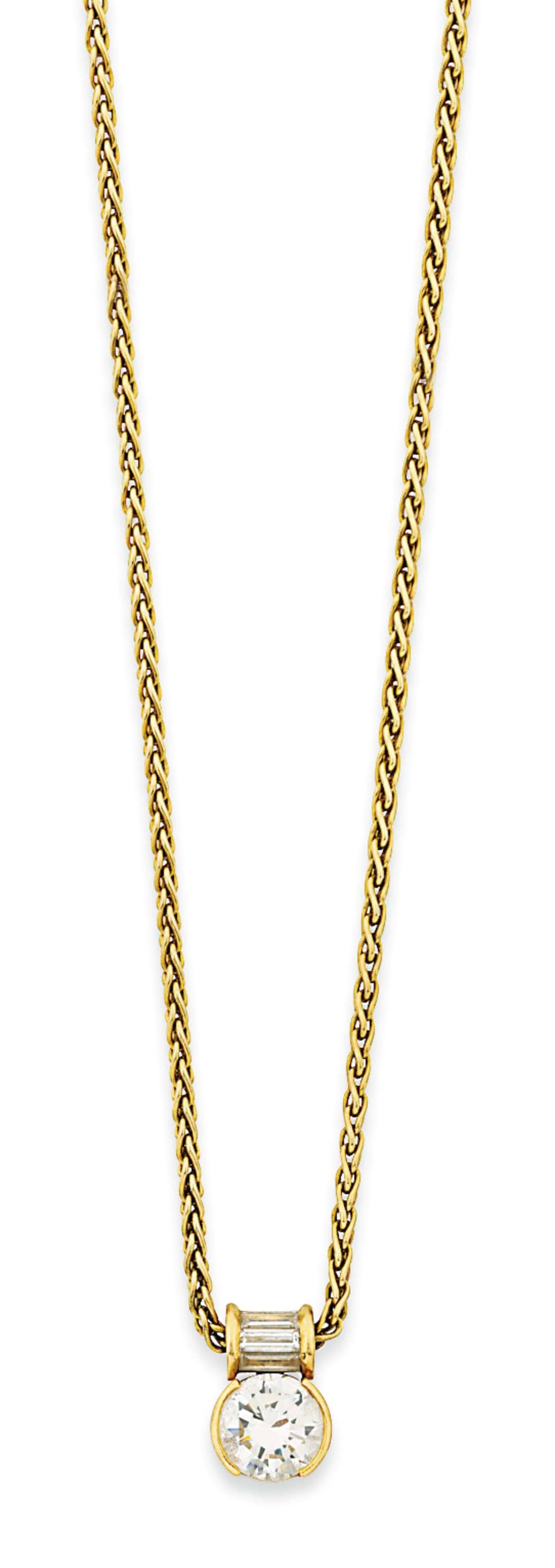 A DIAMOND PENDANT NECKLACE