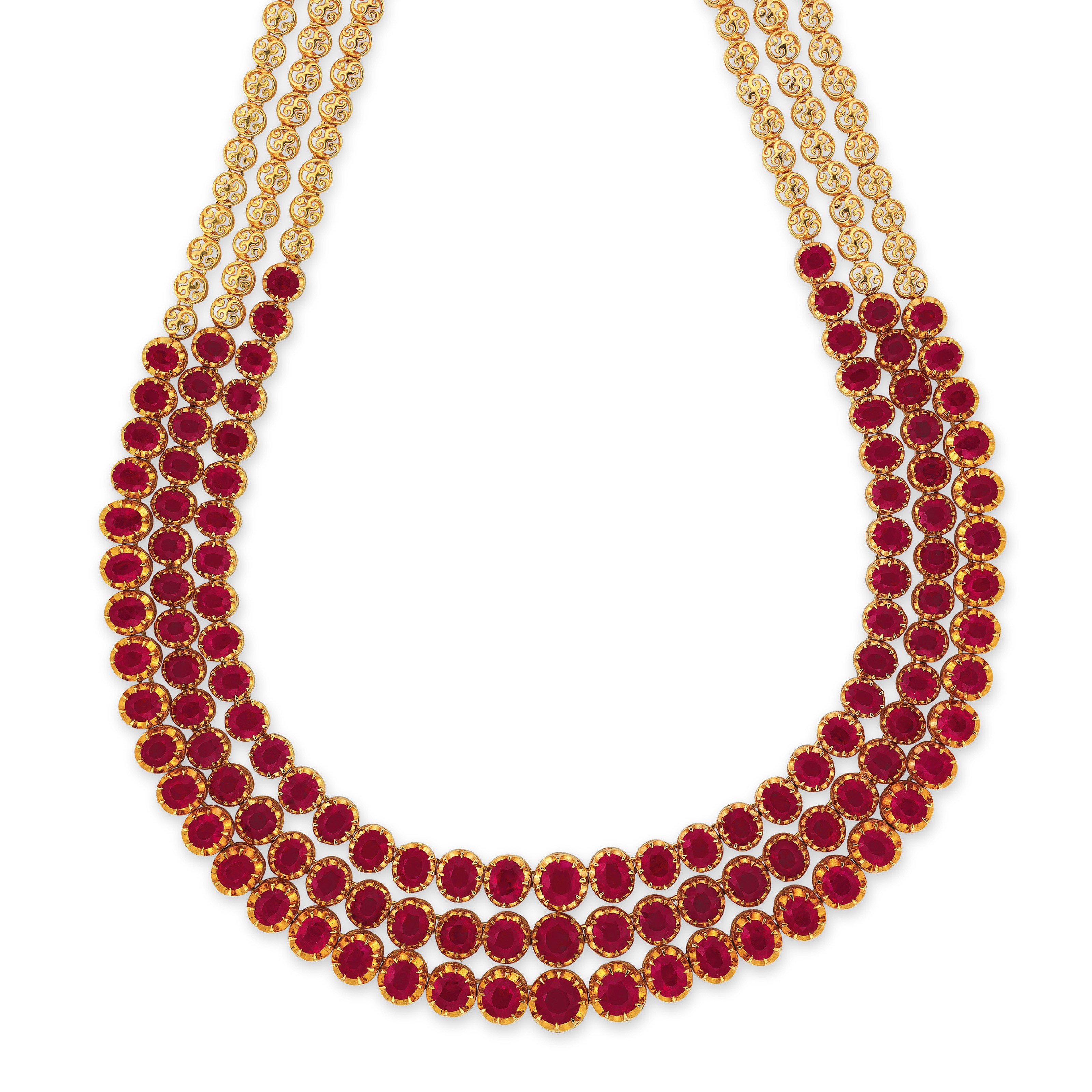 THREE RUBY NECKLACES