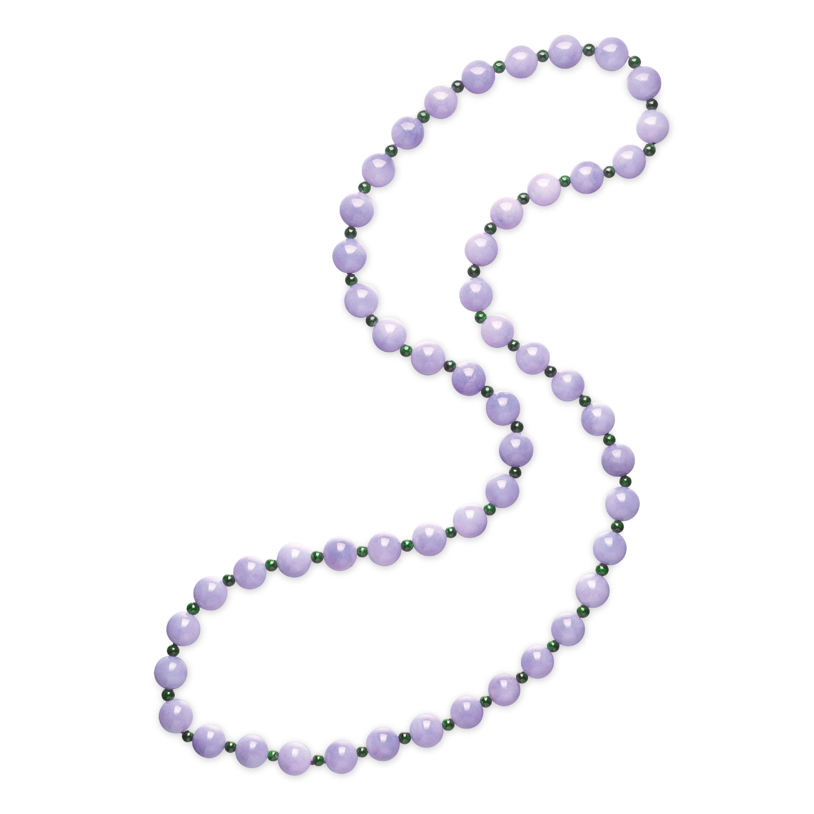A JADEITE BEAD NECKLACE