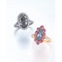 A COLOURED DIAMOND RING