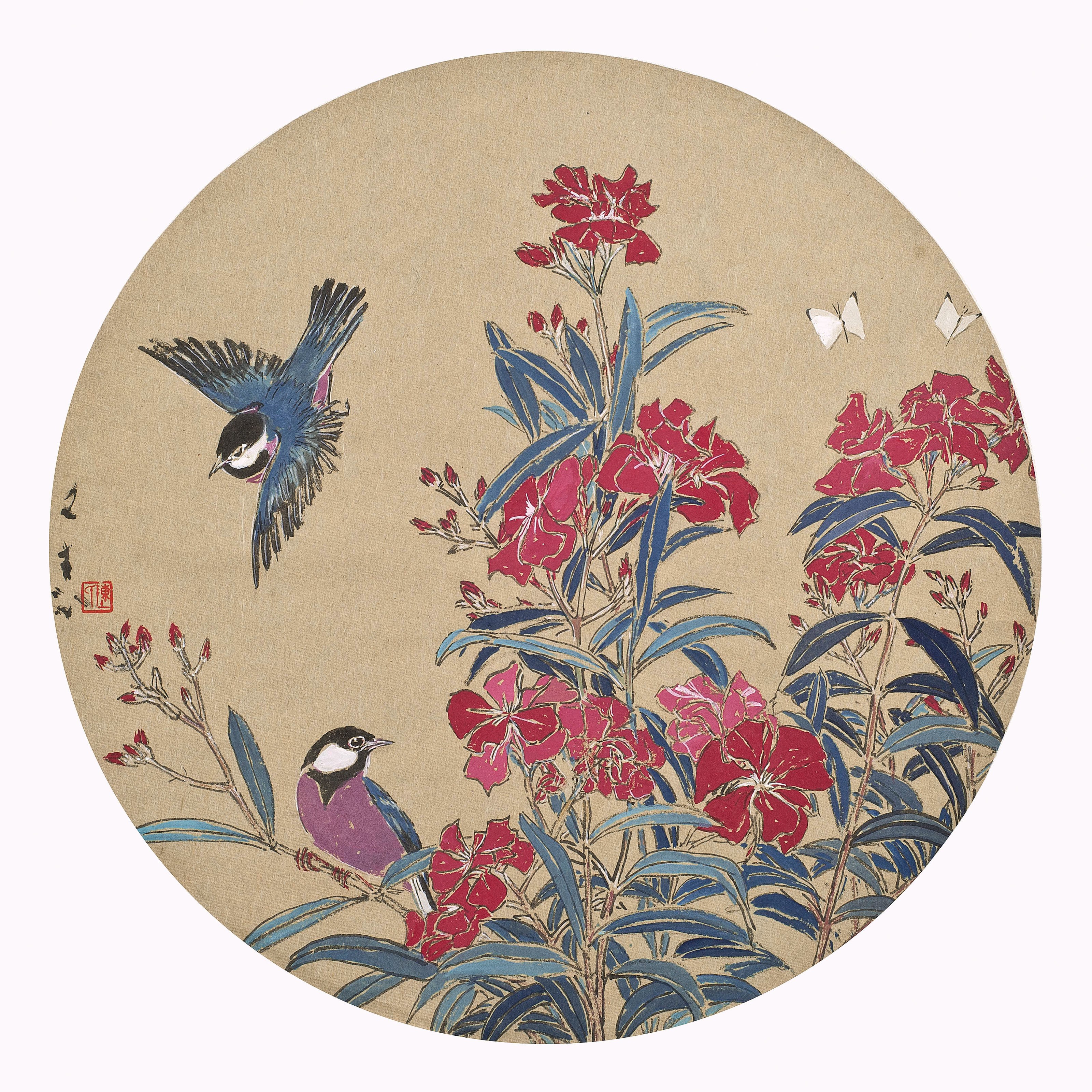 花间雀蝶图