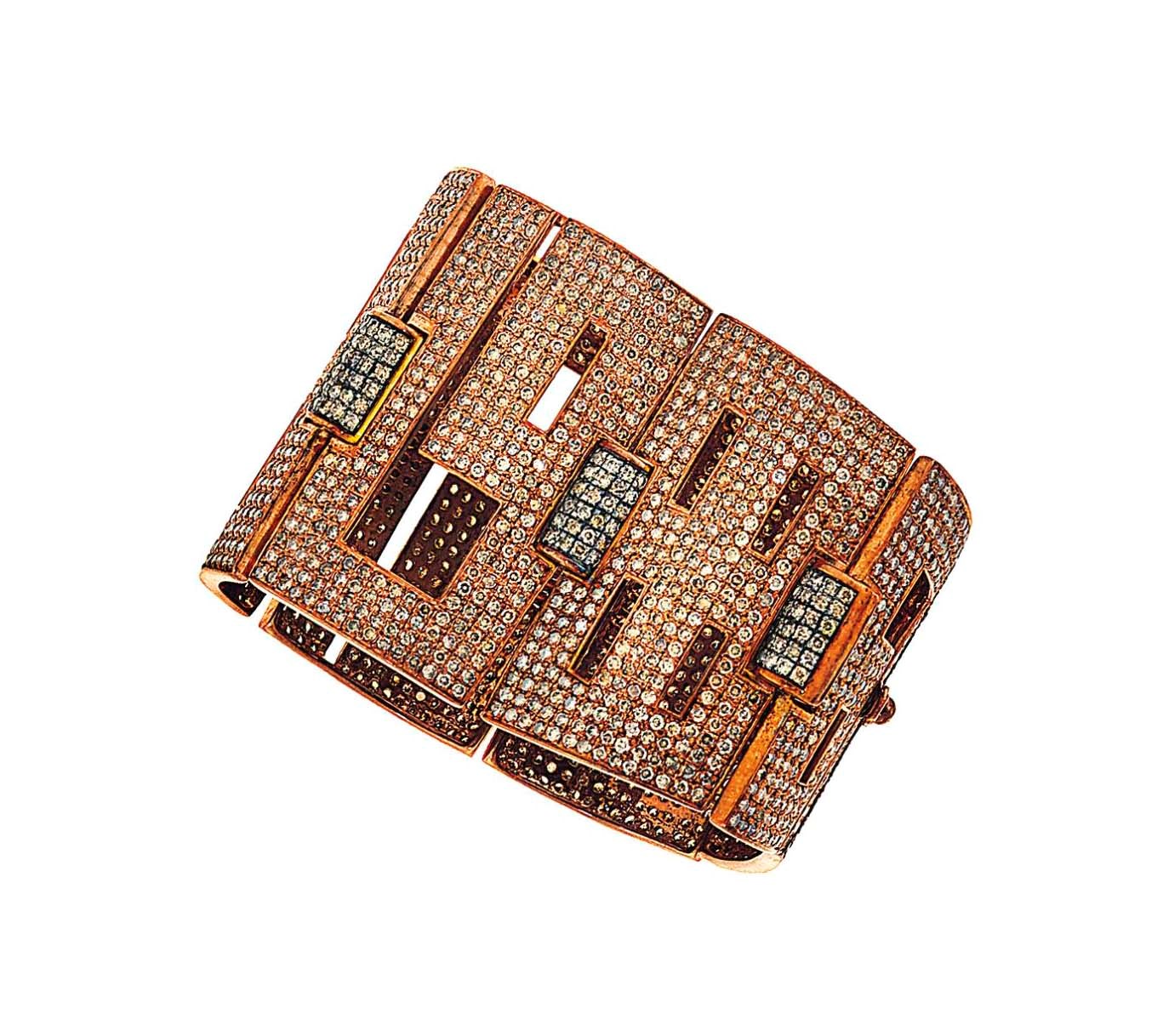 A coloured diamond-set bracelet