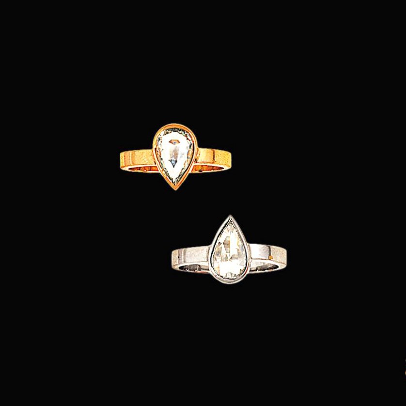 Two diamond single-stone rings
