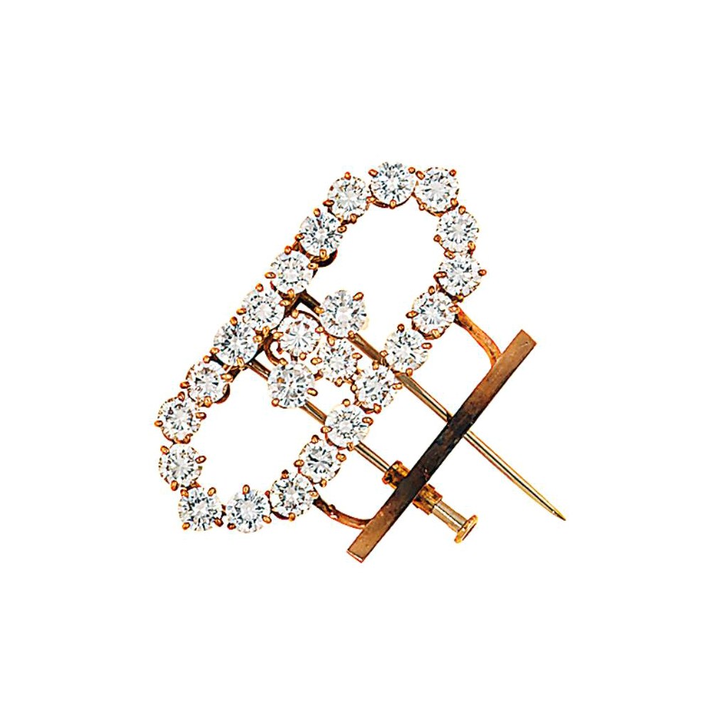 A diamond clip brooch