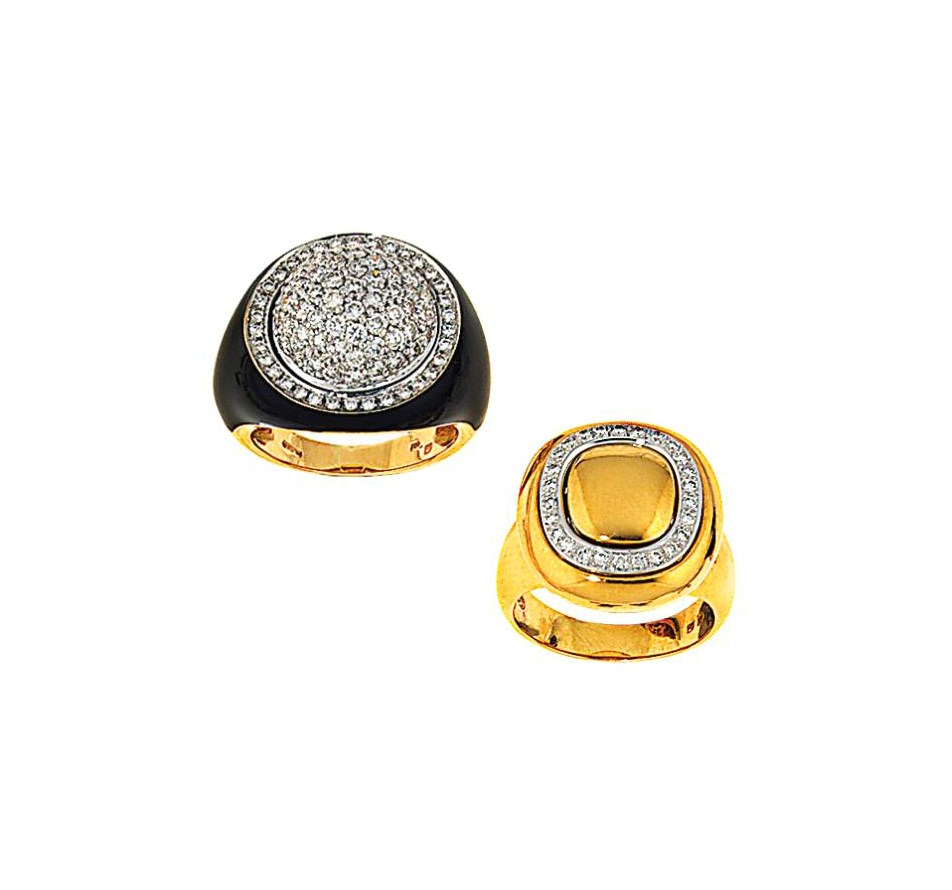 Two diamond-set dress rings