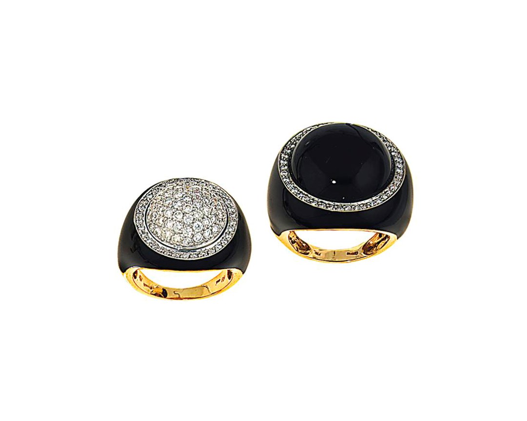 Two diamond-set dress rings