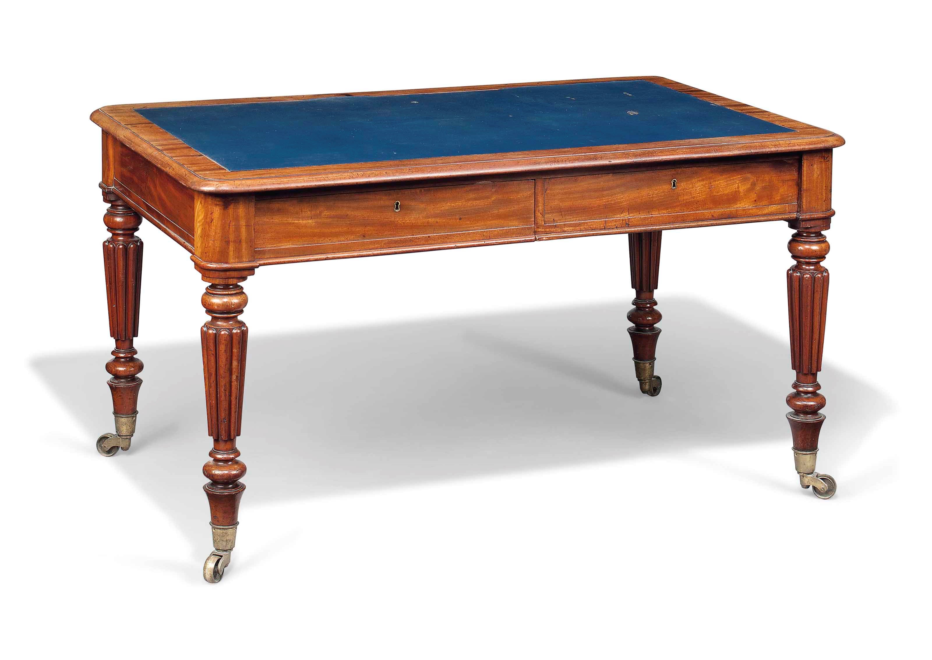 AN EARLY VICTORIAN MAHOGANY PARTNER'S WRITING TABLE