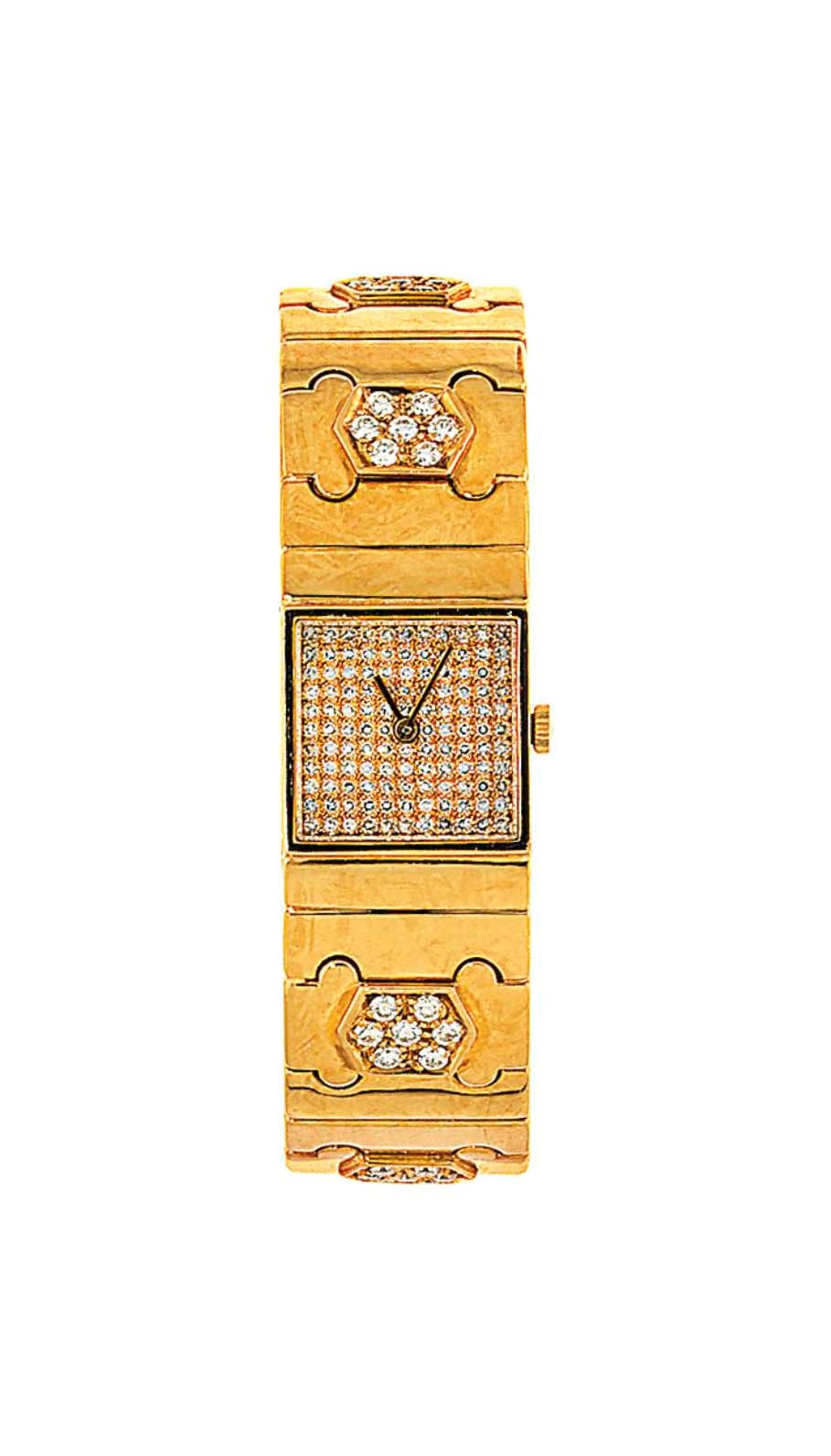 A diamond-set quartz wristwatch