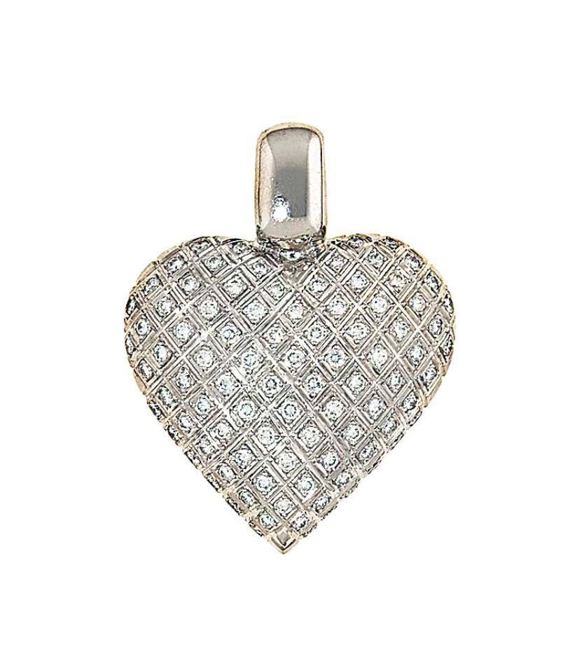 A diamond-set heart pendant