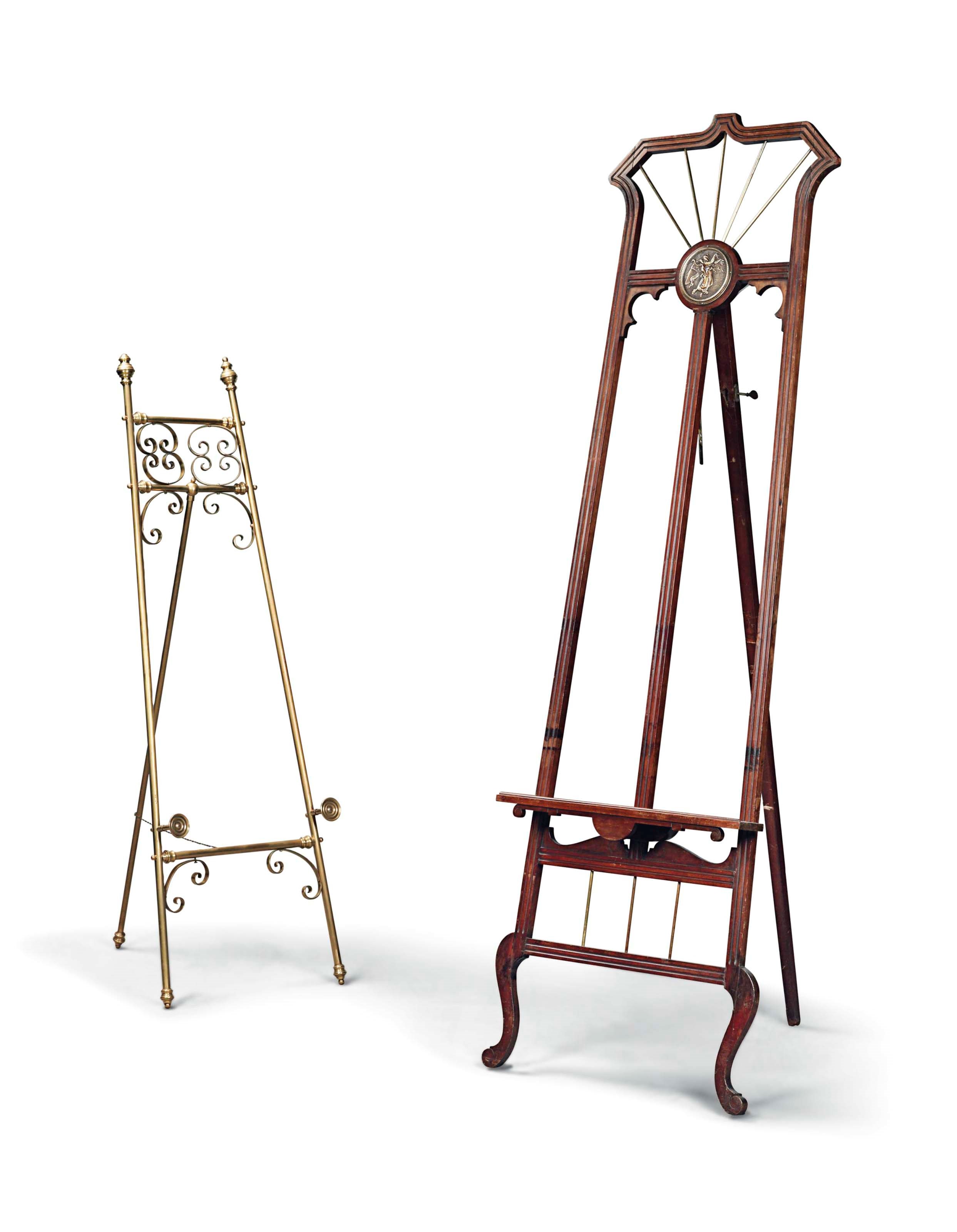 TWO GALLERY EASELS