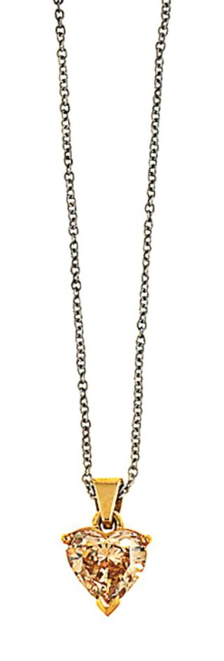 A coloured diamond pendant