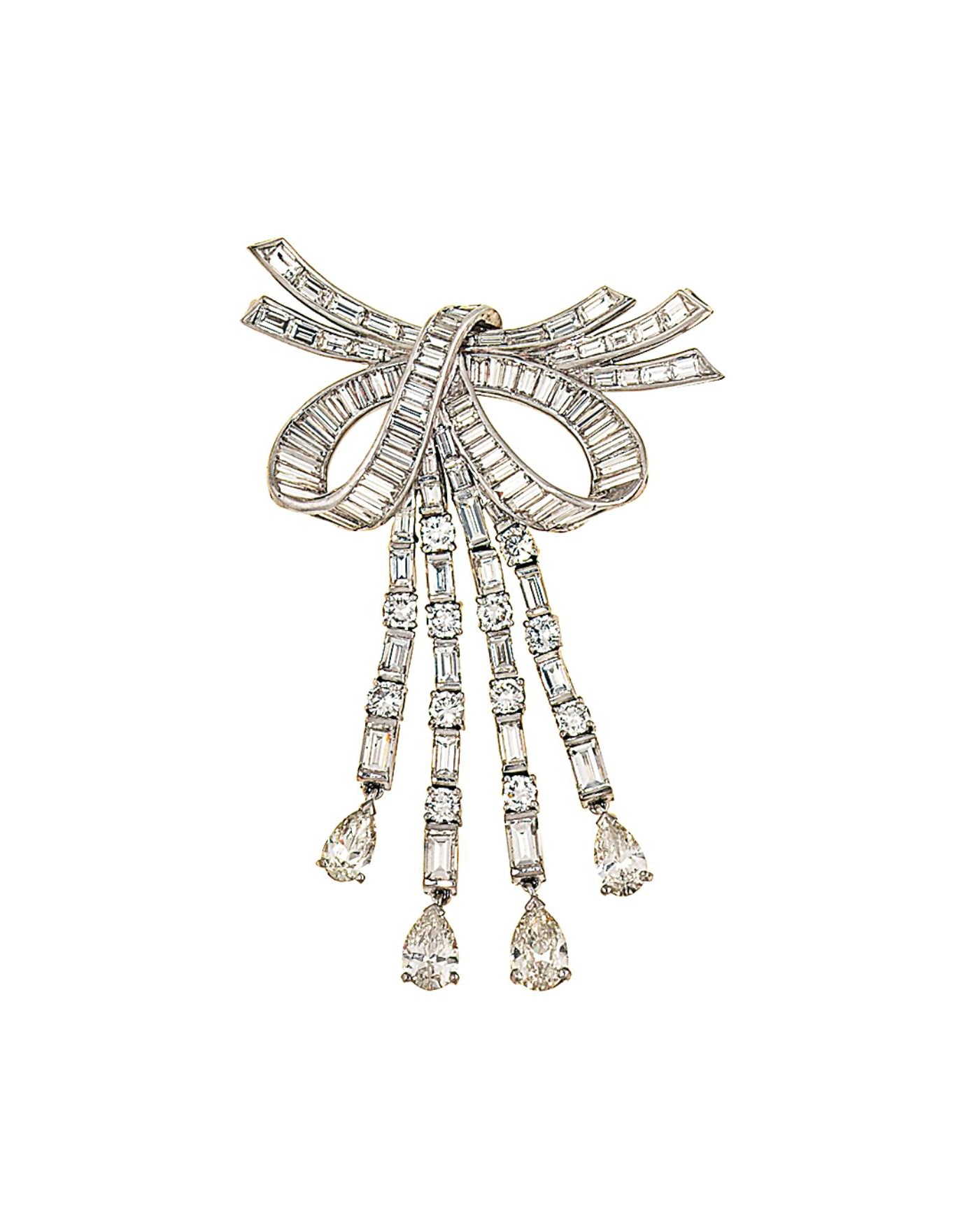 A diamond fringe brooch