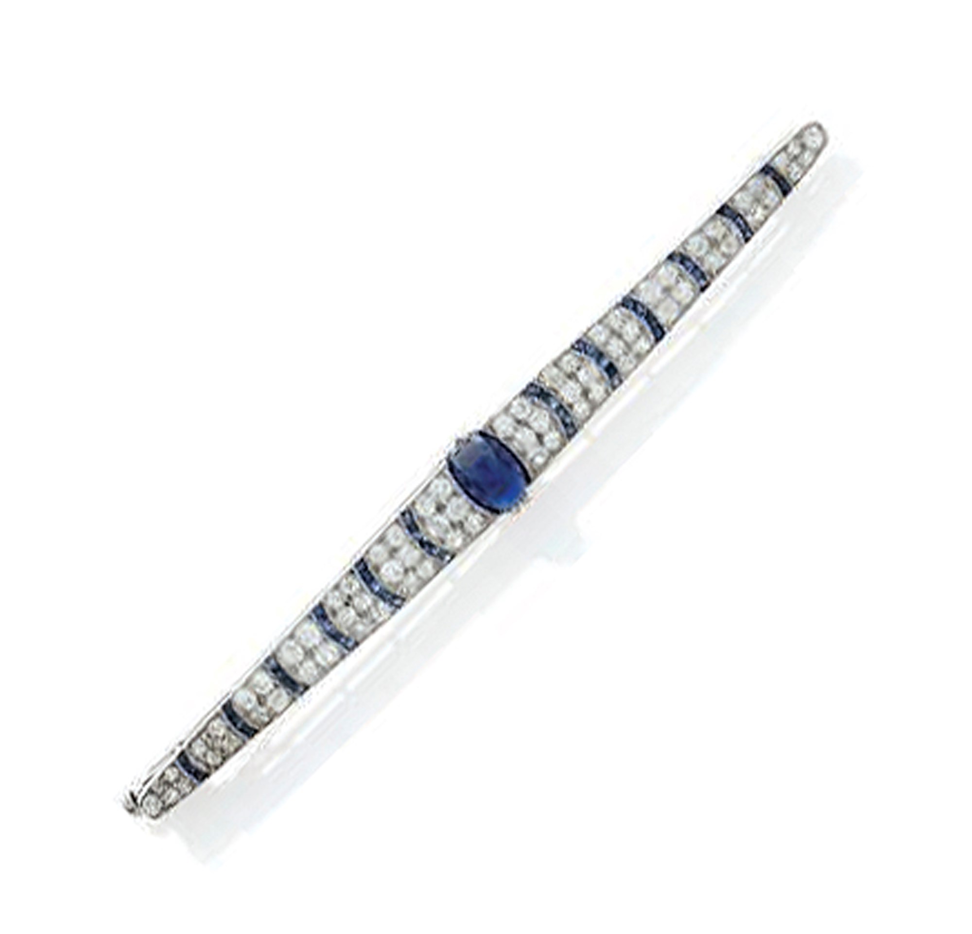 BROCHE SAPHIRS ET DIAMANTS