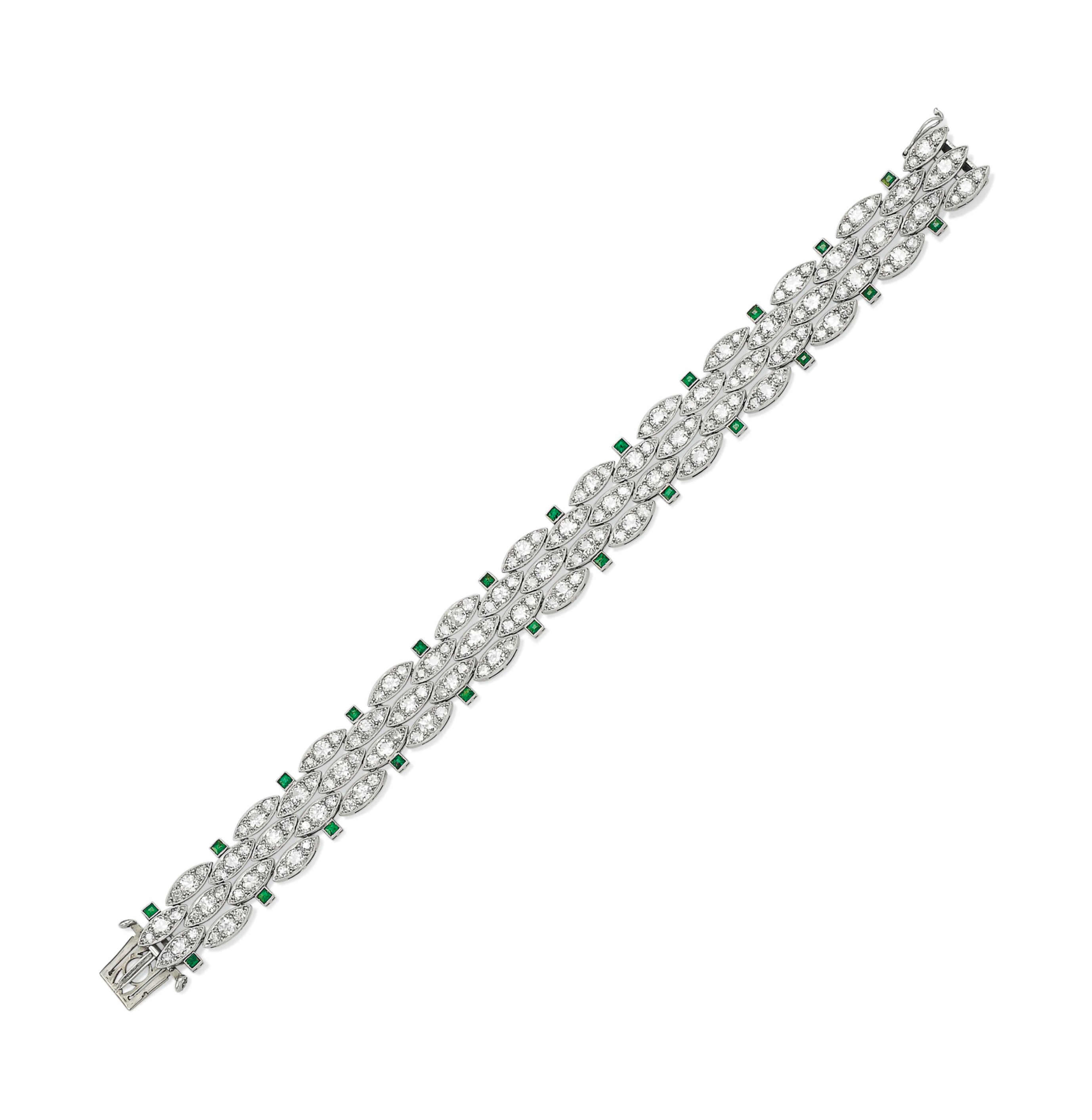 BRACELET ÉMERAUDES ET DIAMANTS