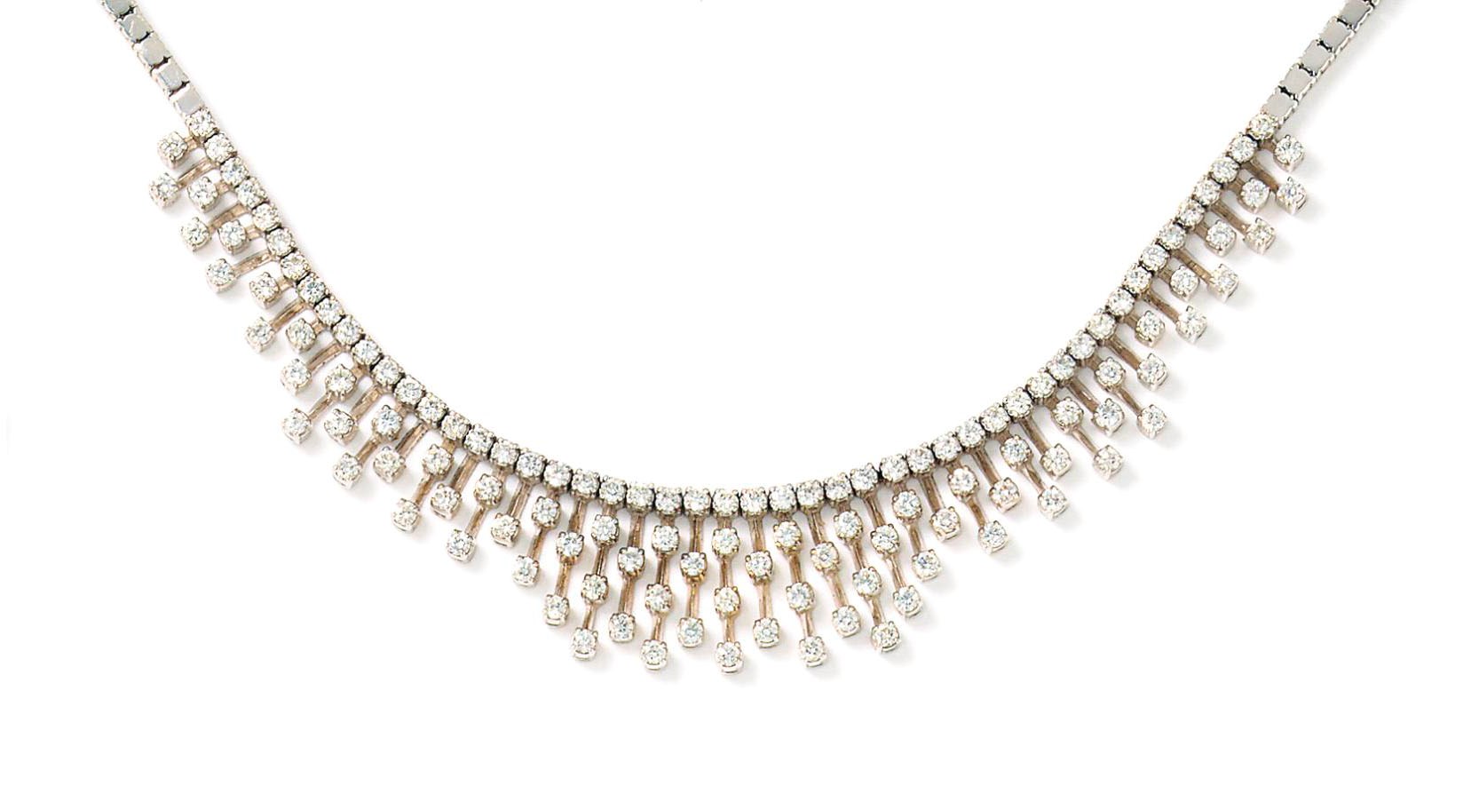 A diamond fringe necklace
