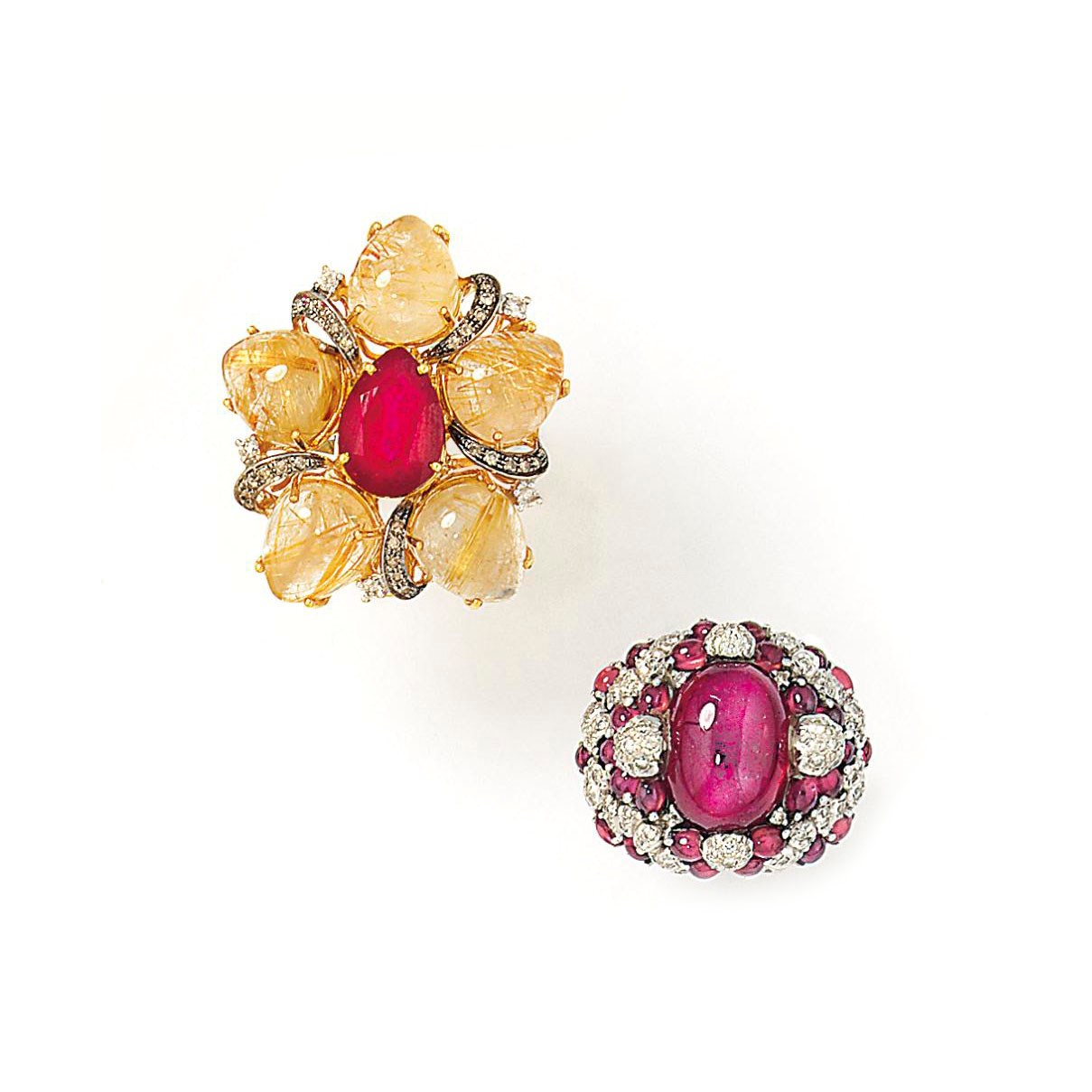 Two gem-set rings