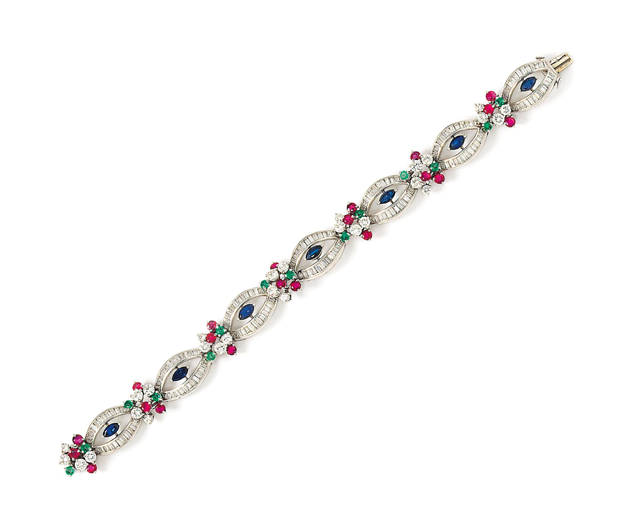 A gem-set bracelet