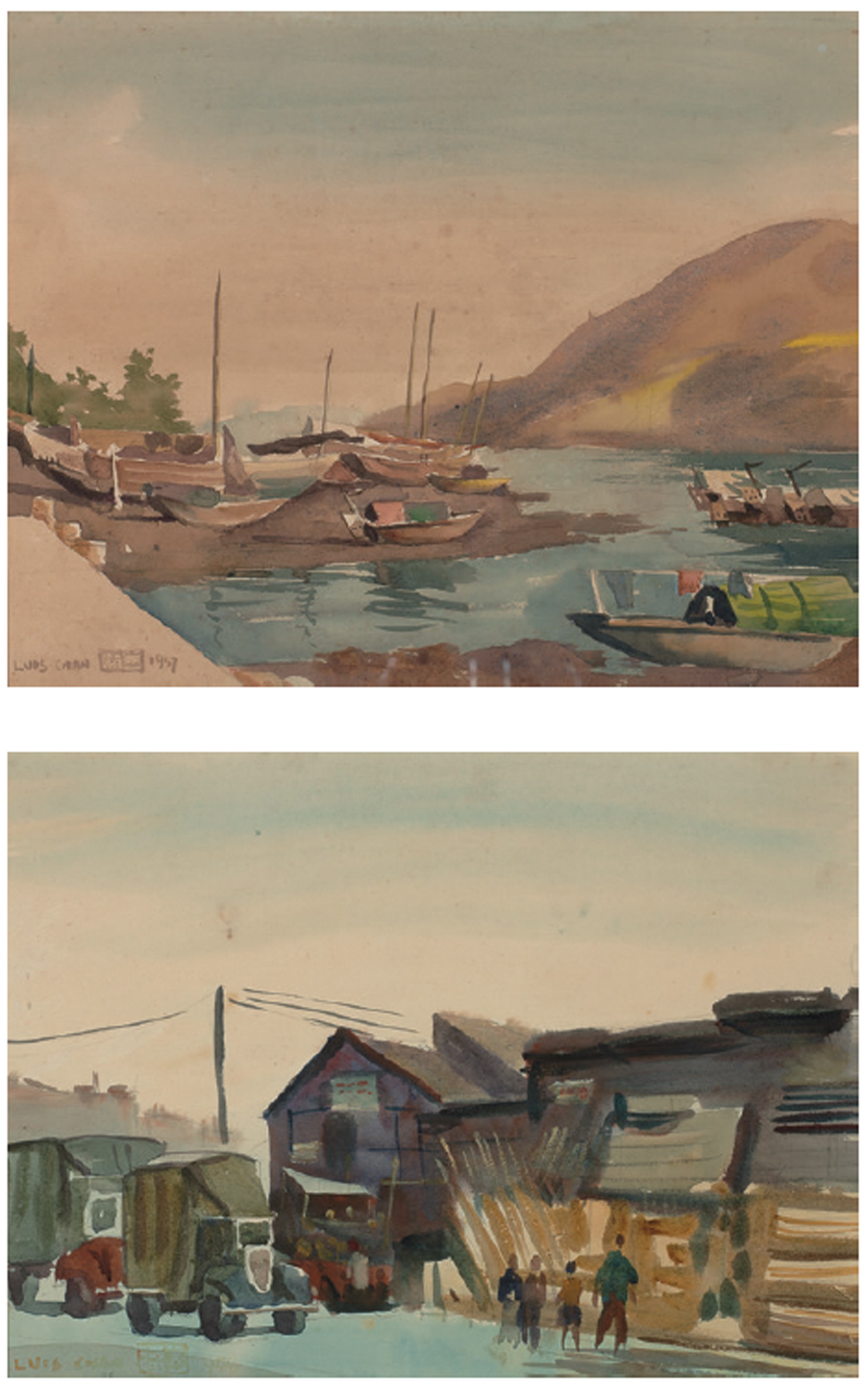 街景；及岸边