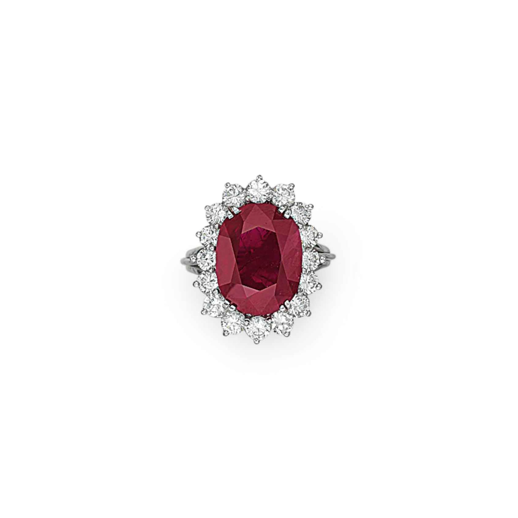 A RUBY AND DIAMOND RING