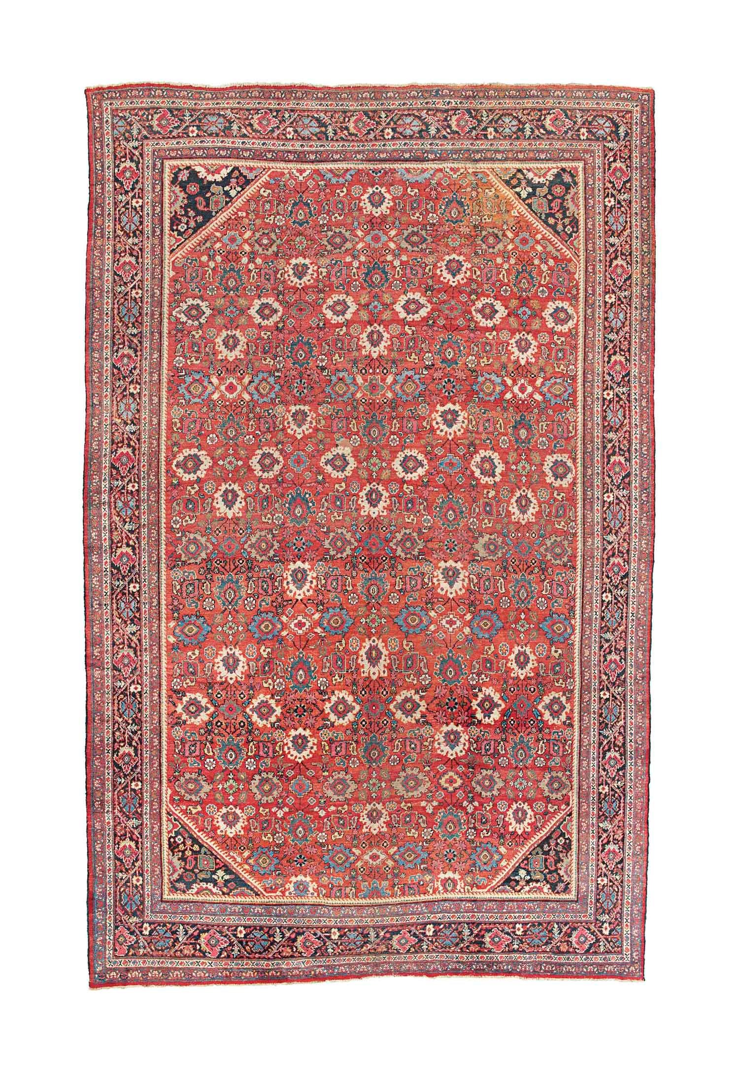 An antique Mahal carpet