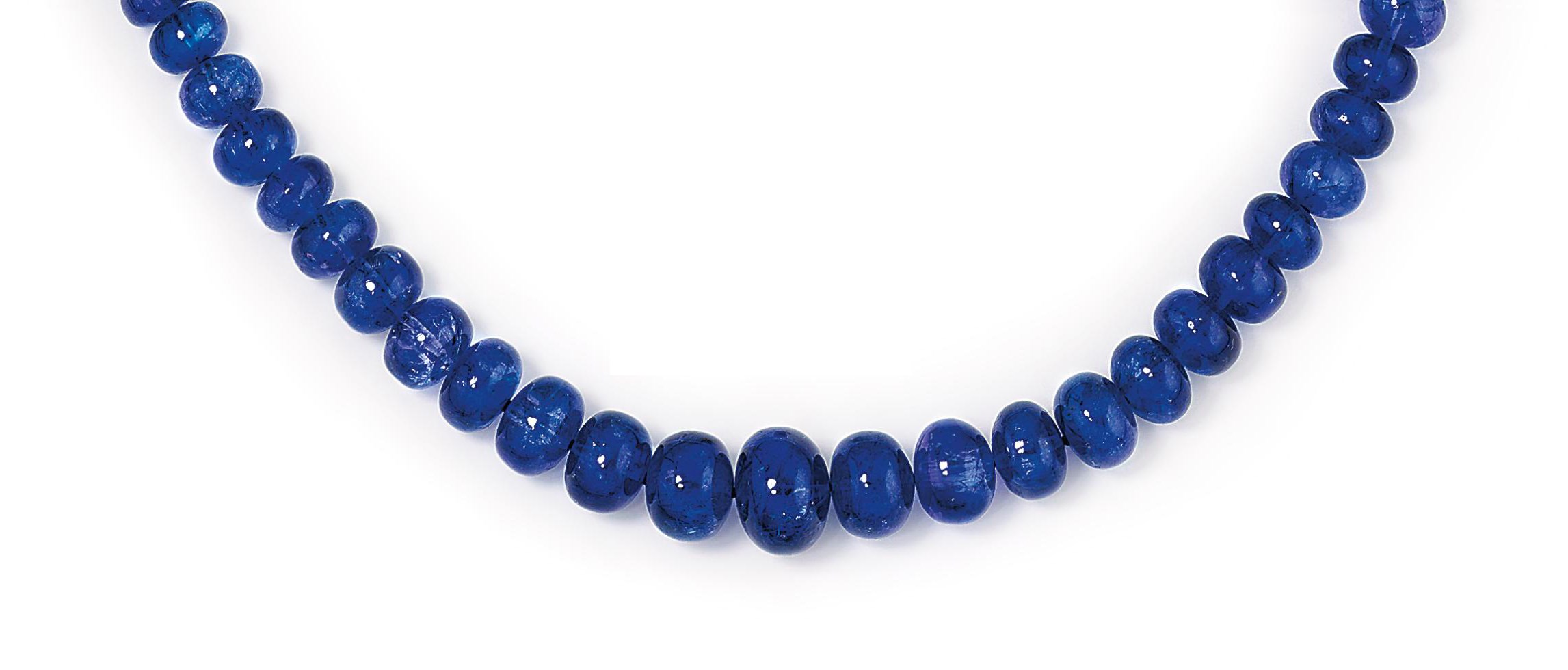 A tanzanite bead necklace