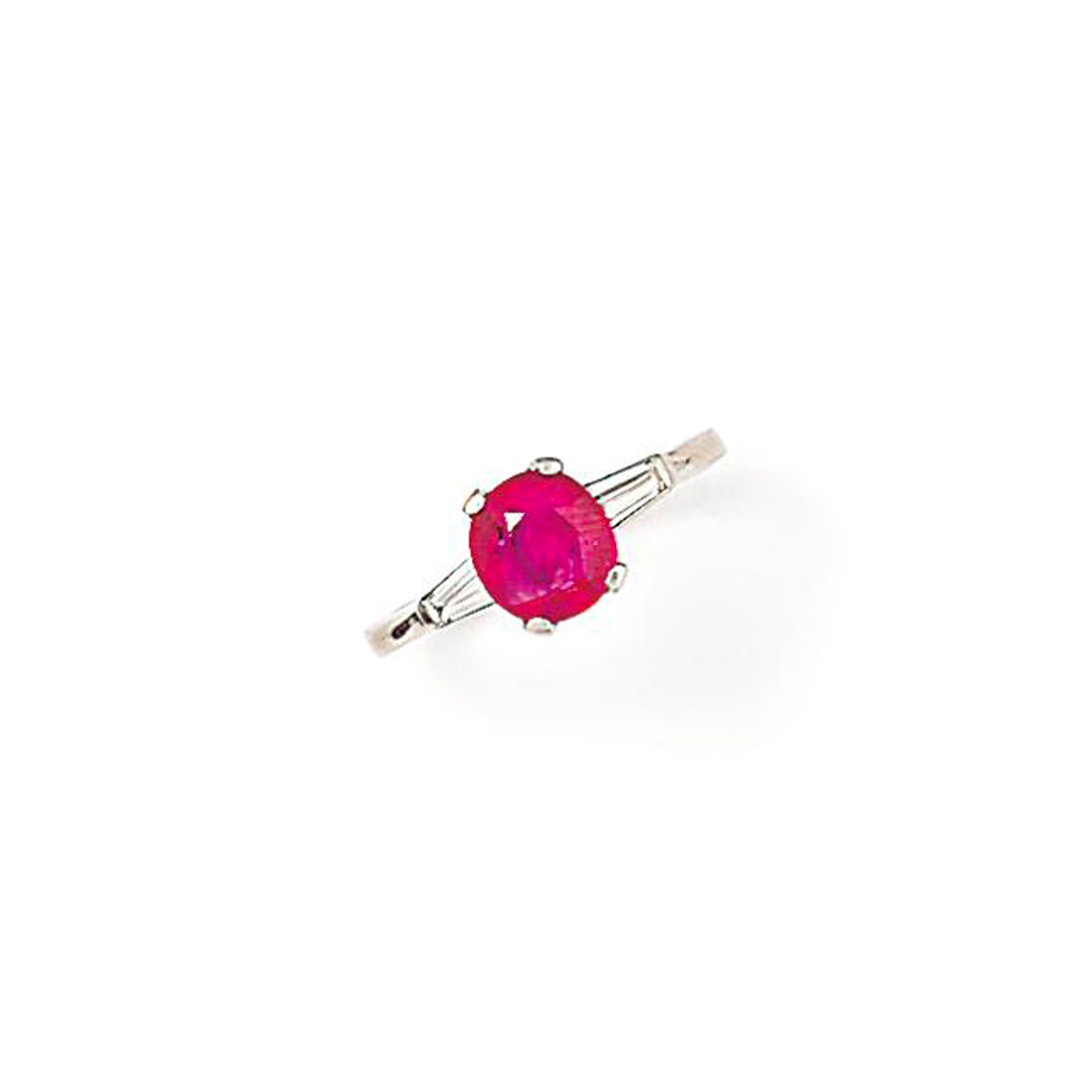 A ruby and diamond ring