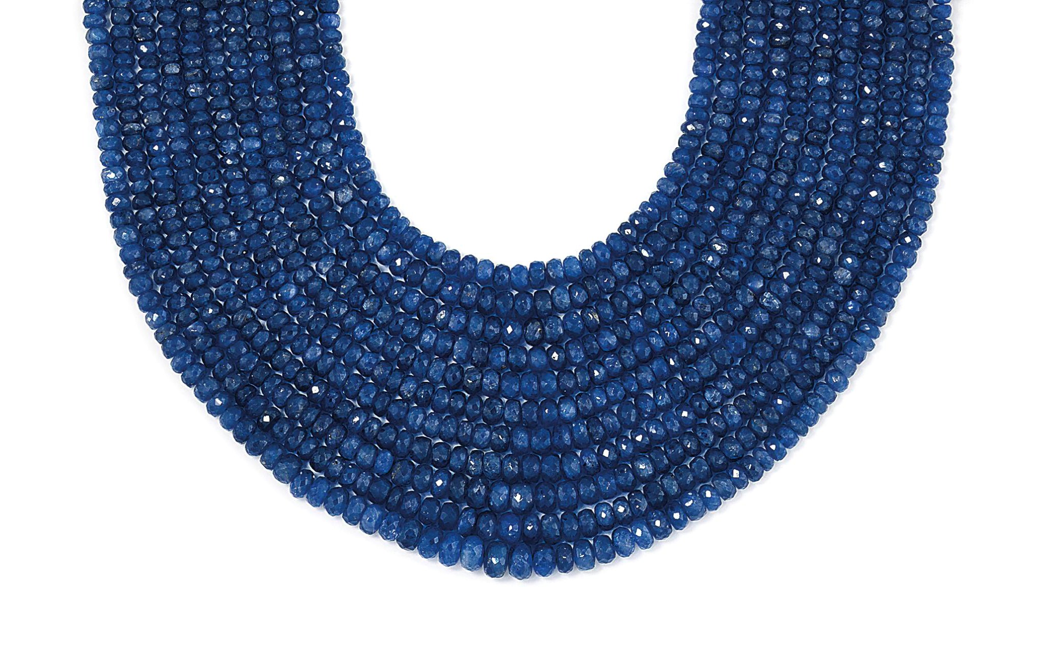 A sapphire multi-strand necklace