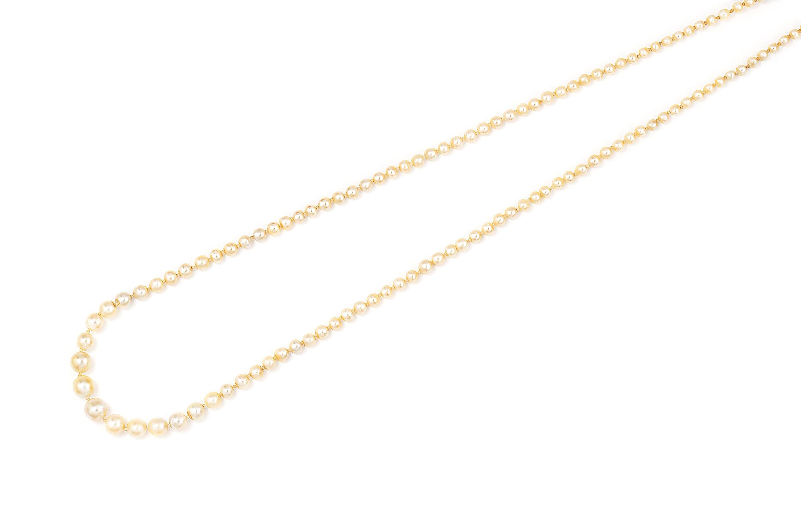 A natural pearl necklace