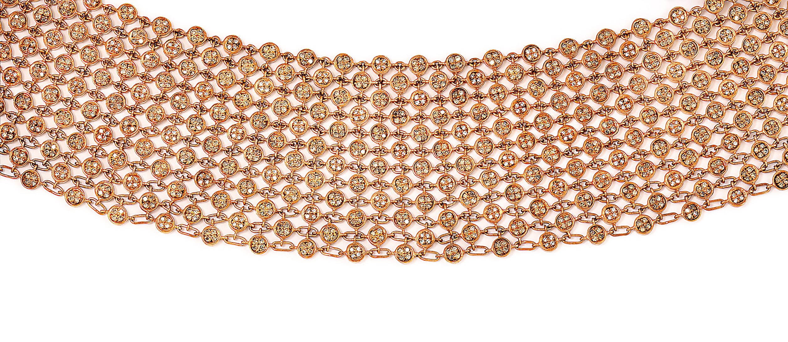 A diamond choker necklace and a pair of earrings