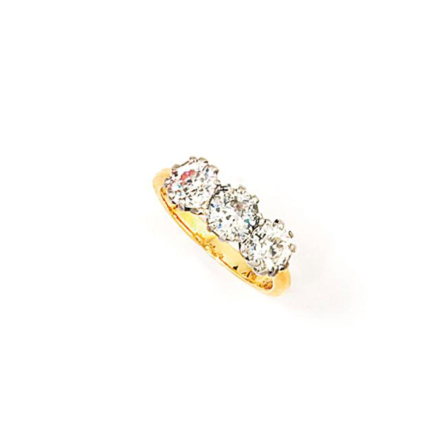 A diamond three-stone ring