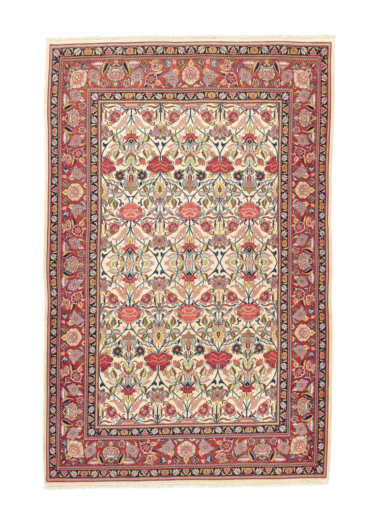 A very fine part silk North Persian rug