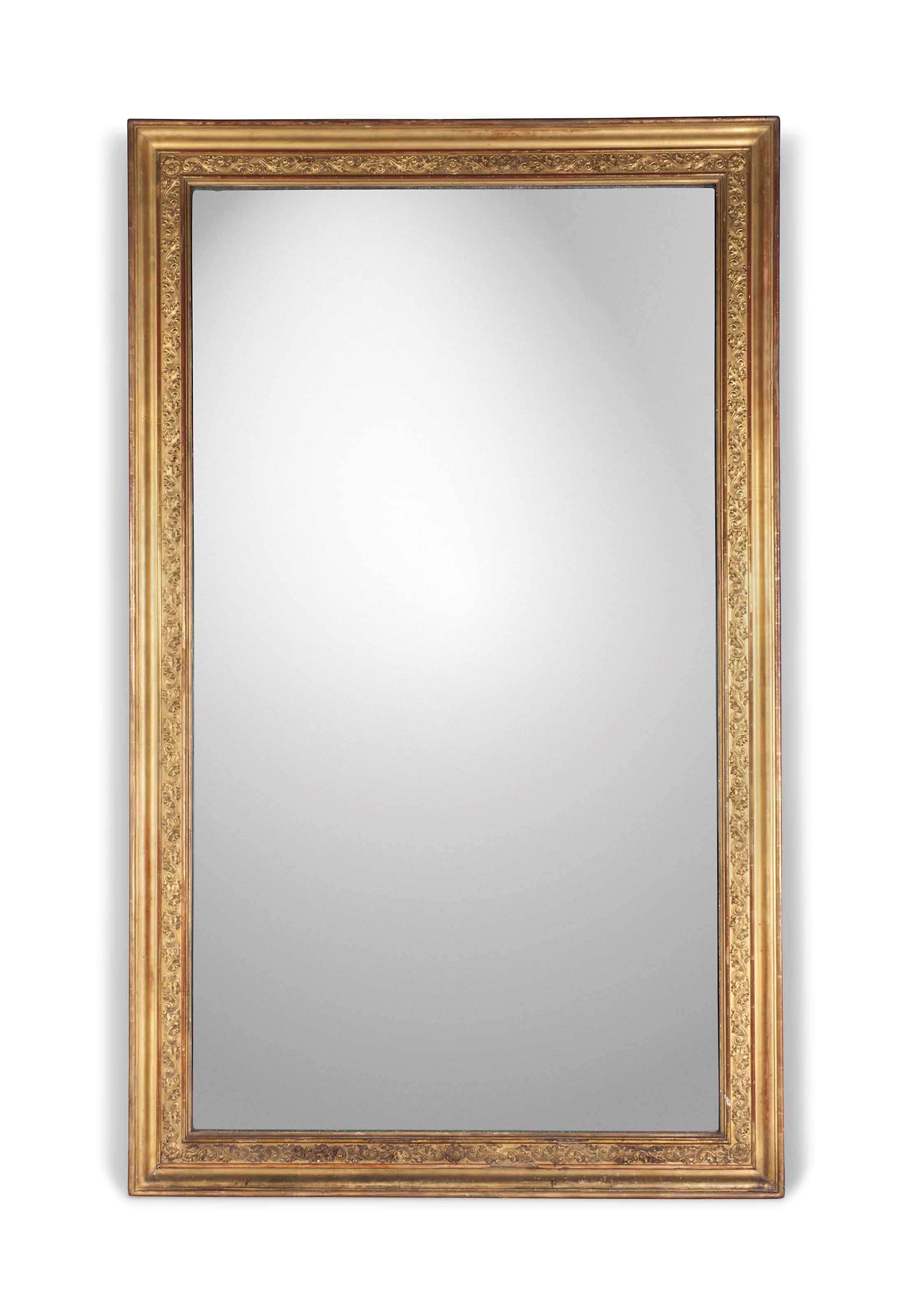 A FRENCH GILTWOOD AND COMPOSITION PICTURE-FRAME MIRROR